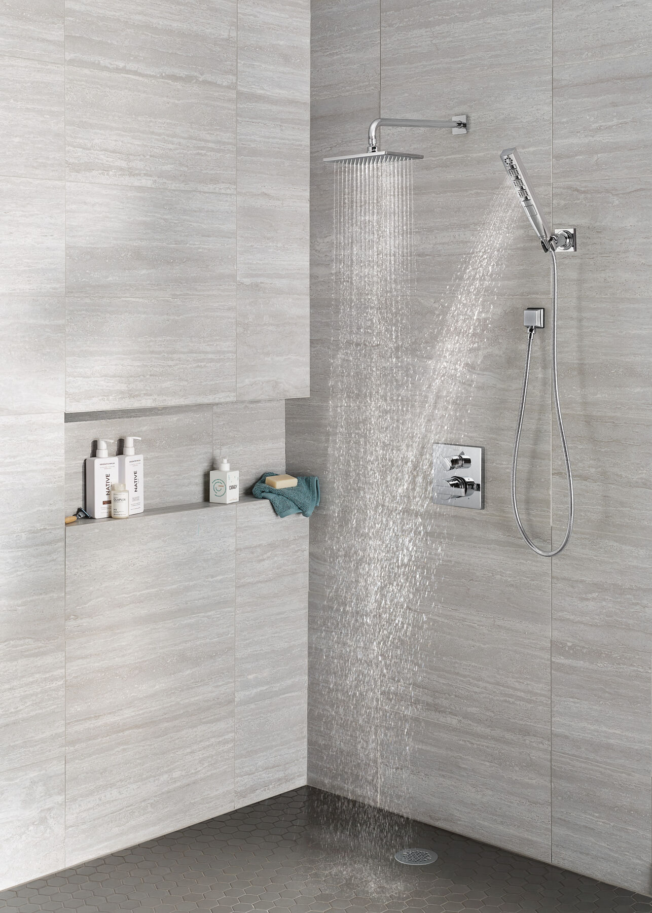 H<sub>2</sub>Okinetic&reg; 4-Setting Wall Mount Hand Shower