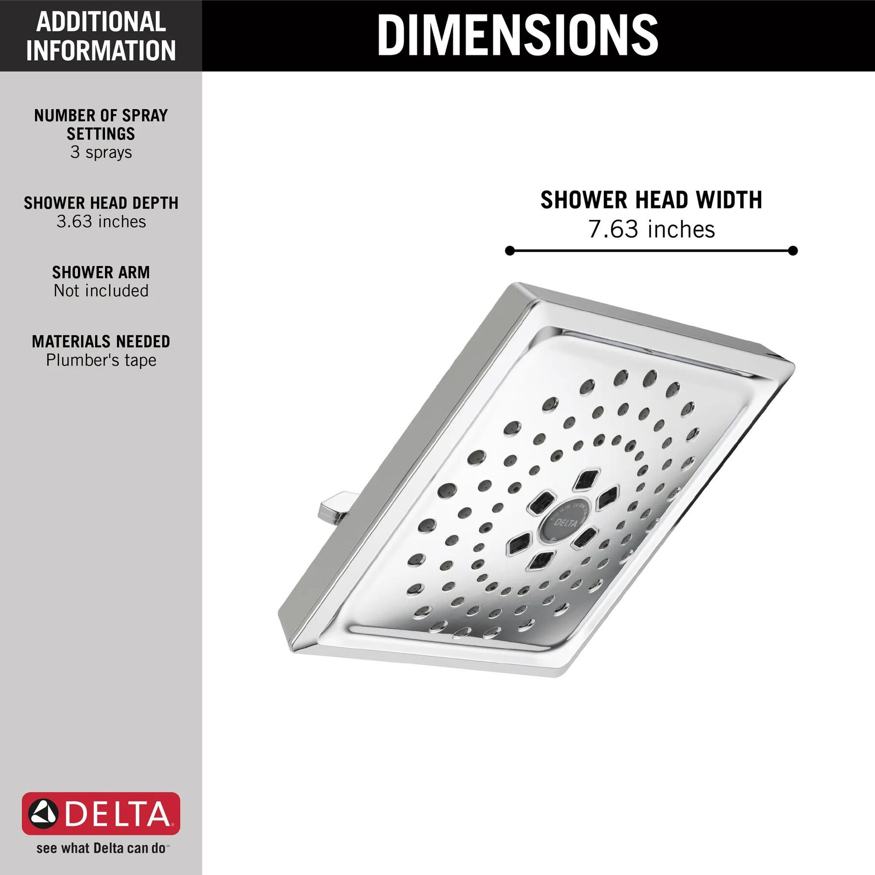H2Okinetic&reg; 3-Setting Raincan Shower Head