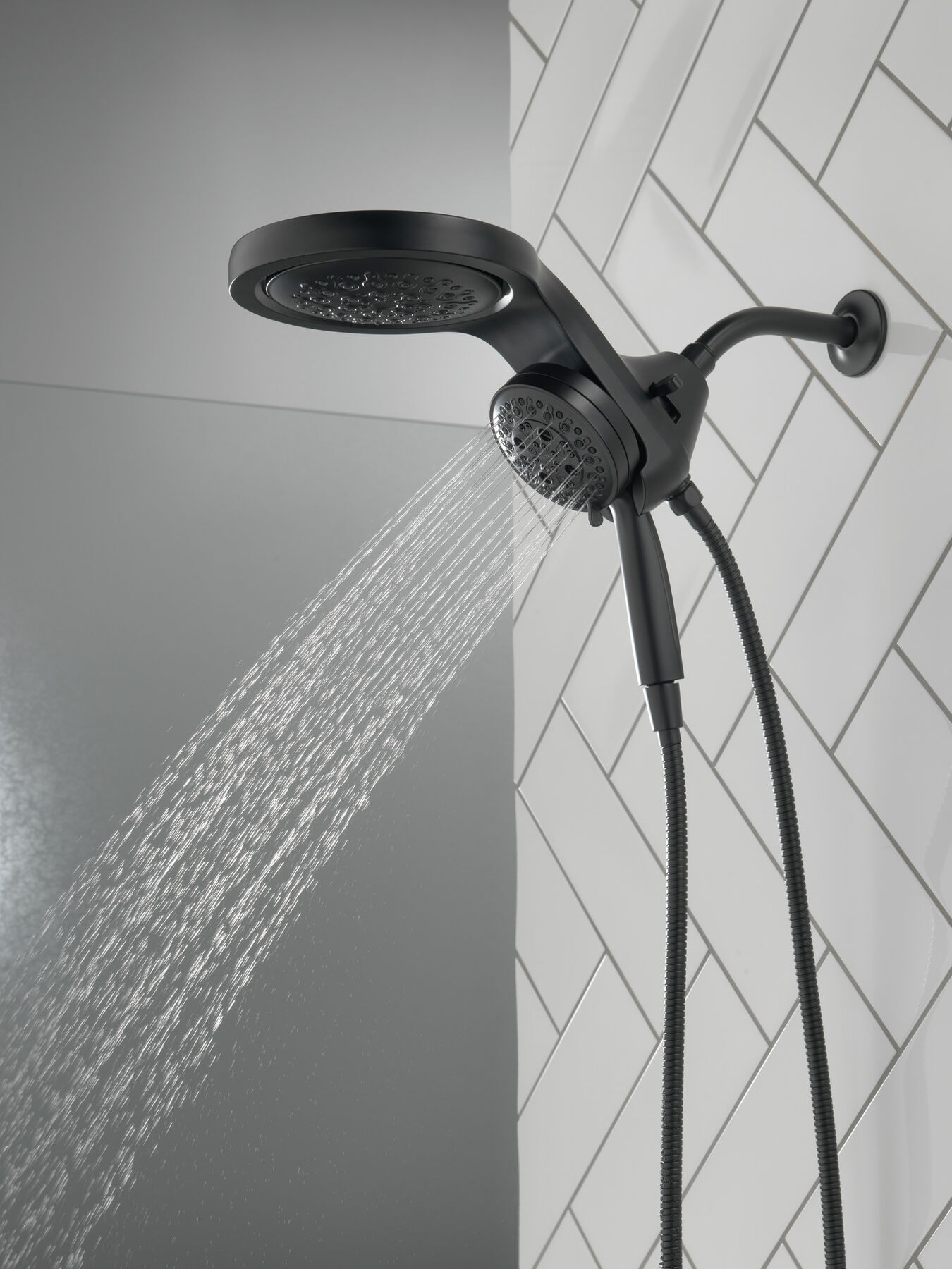 HydroRain&reg; H<sub>2</sub>Okinetic&reg; 5-Setting Two-in-One Shower Head