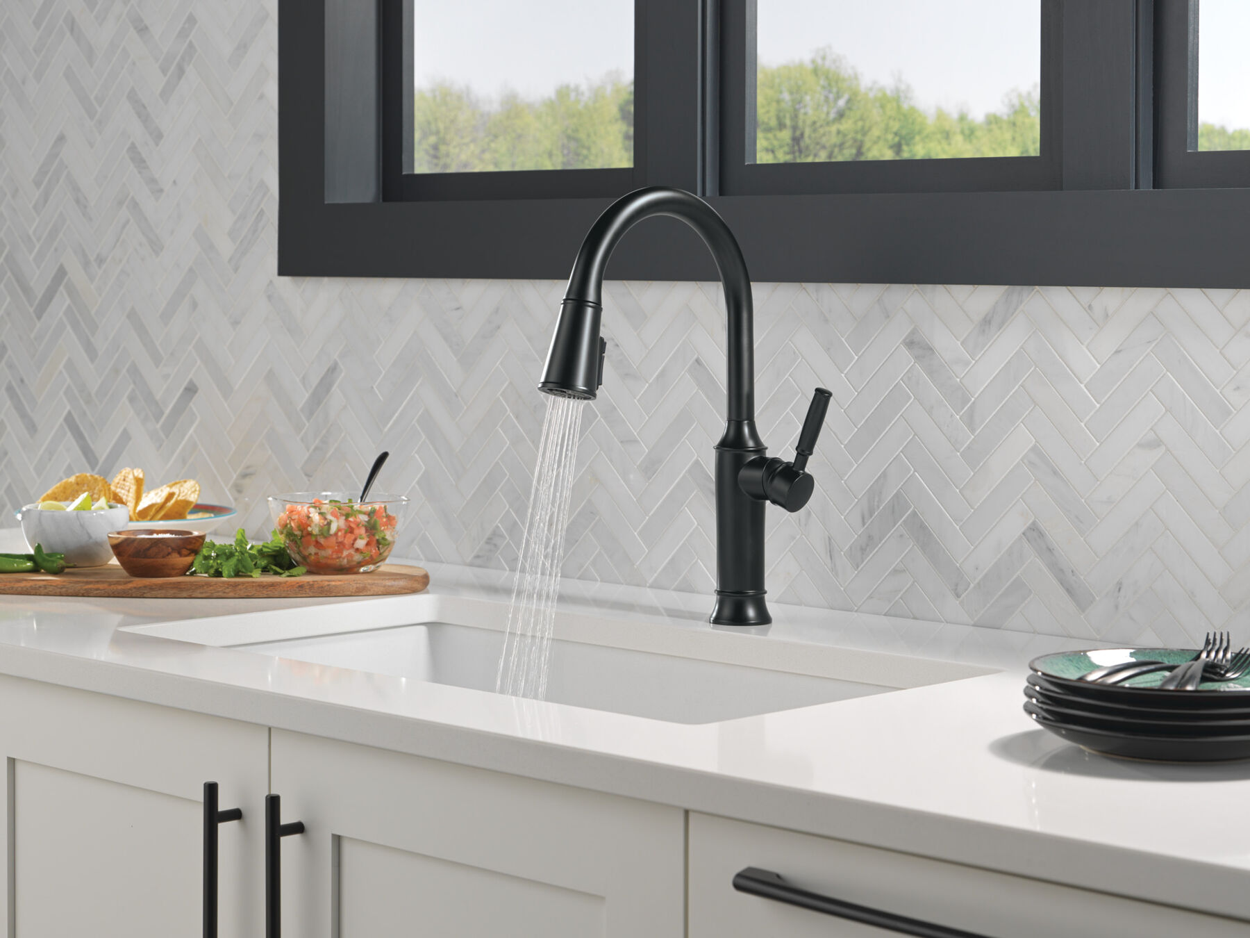 Pull-Down Kitchen Single Handle with Soap Dispenser Bundle