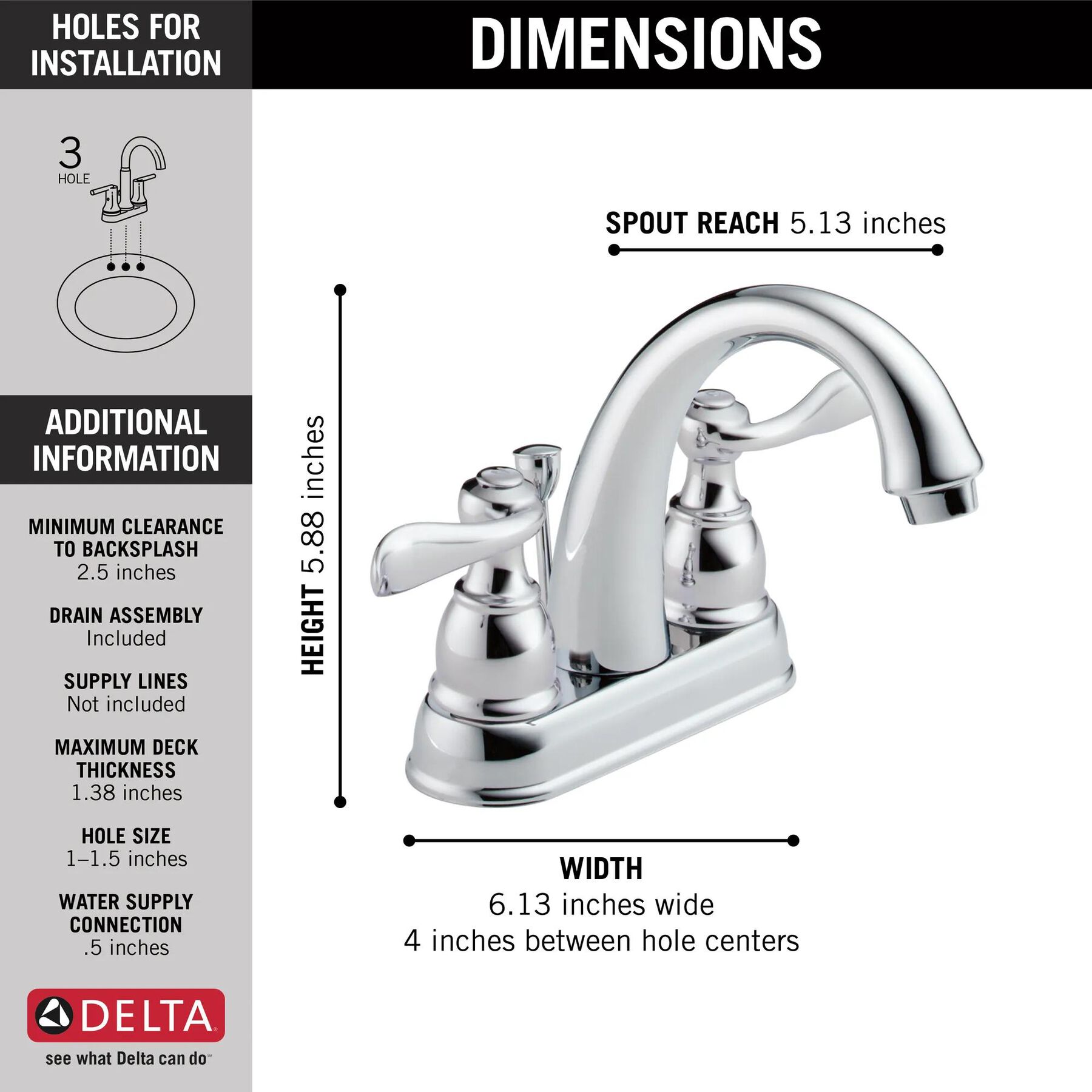 Two Handle Centerset Bathroom Faucet (Recertified)