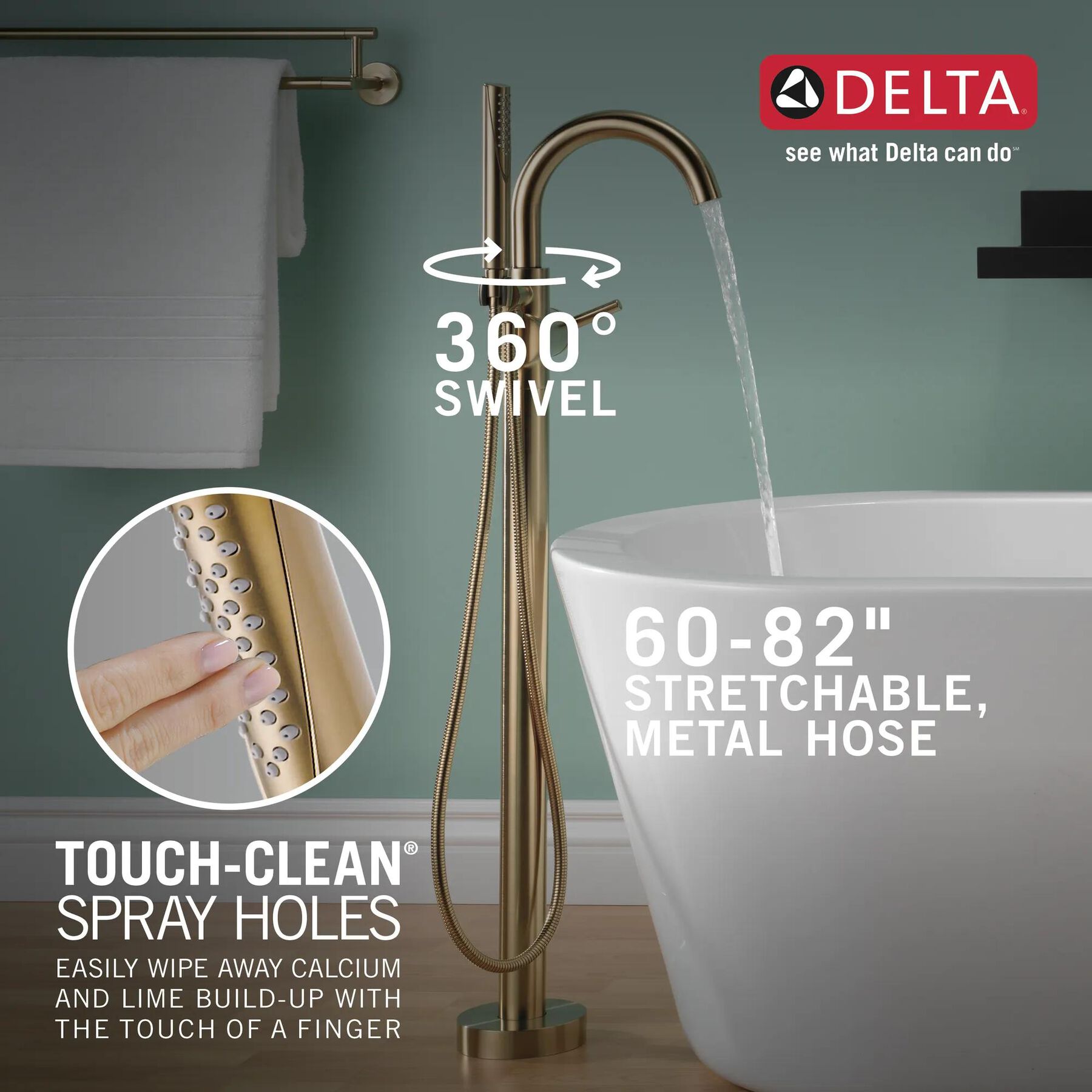 Contemporary Floor-Mount Tub Filler Trim (Recertified)