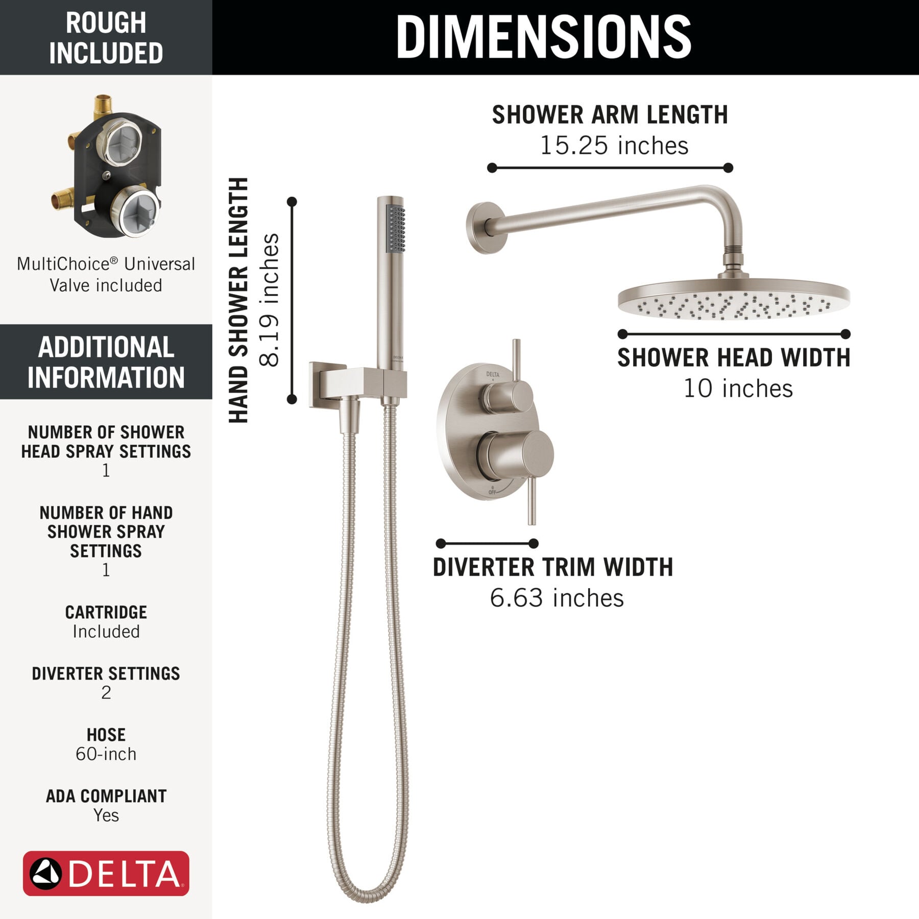 Monitor&reg; 14 Series Shower with Raincan, Hand Shower & Rough Valve