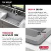 33&rdquo; Granite Composite Workstation Kitchen Sink Drop-In Top Mount Single Bowl with WorkFlow&trade; Ledge and Accessories in Dark Grey