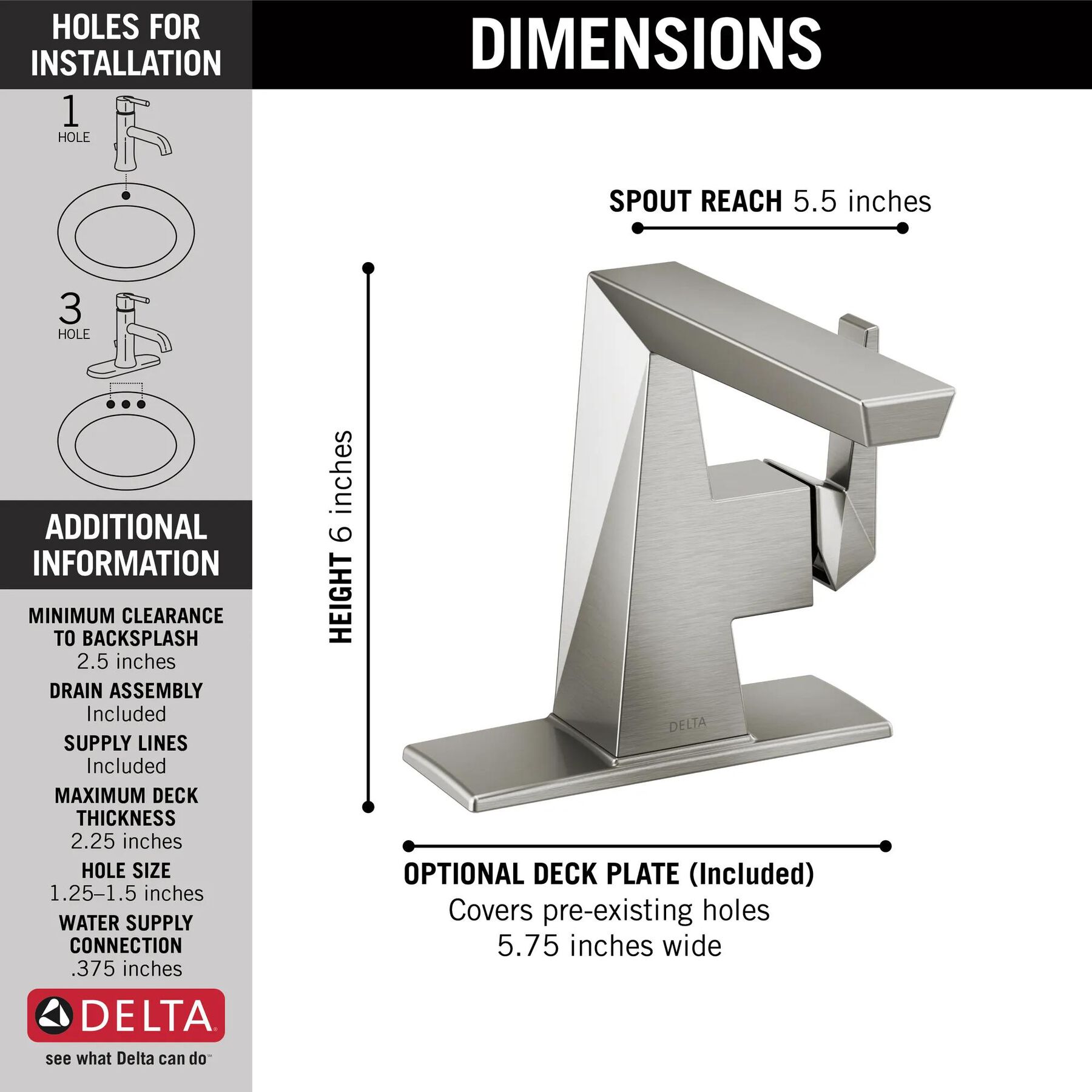 Single Handle Bathroom Faucet (Recertified)