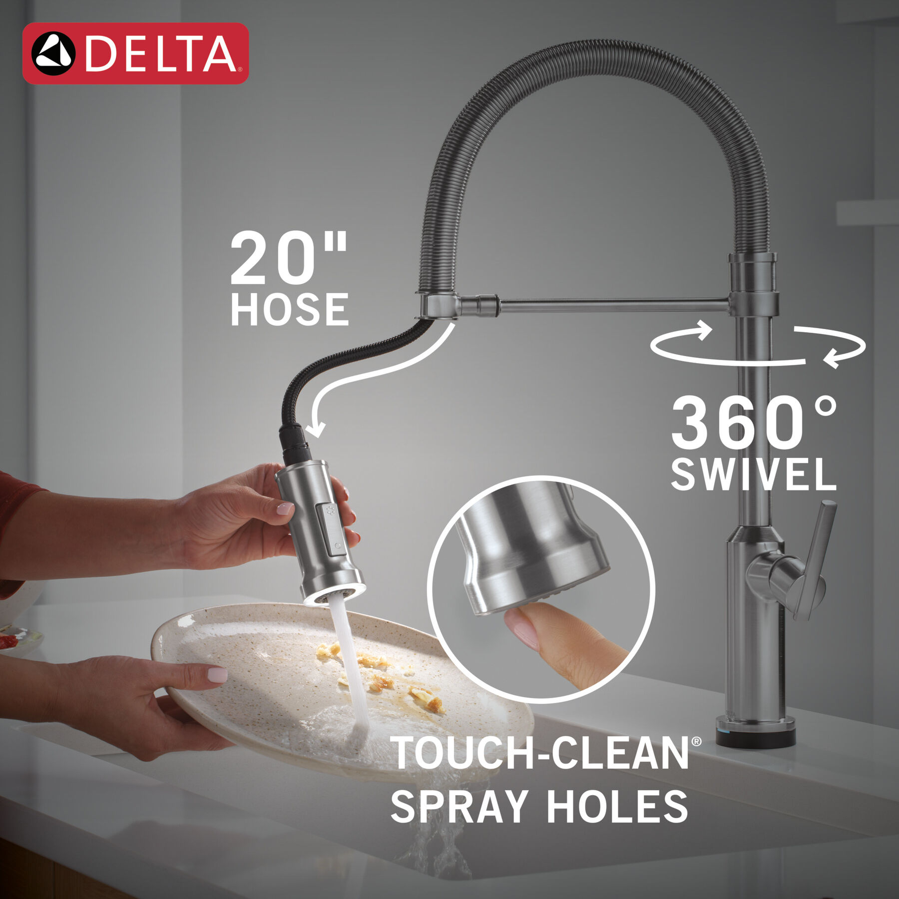 Touch2O&reg; Technology Kitchen Faucet with Touchless Technology
