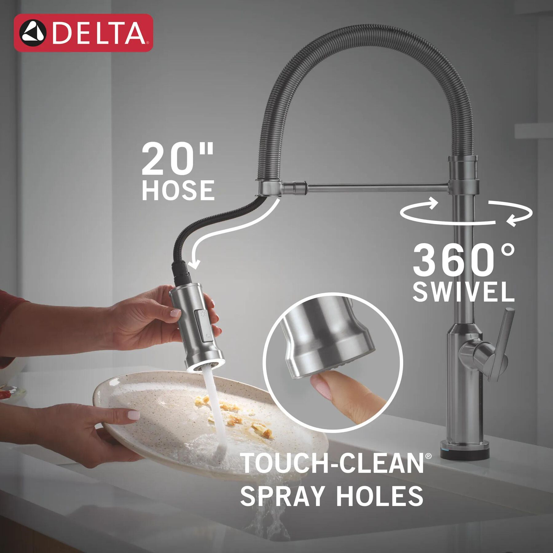 Touch2O&reg; Technology Kitchen Faucet with Touchless Technology