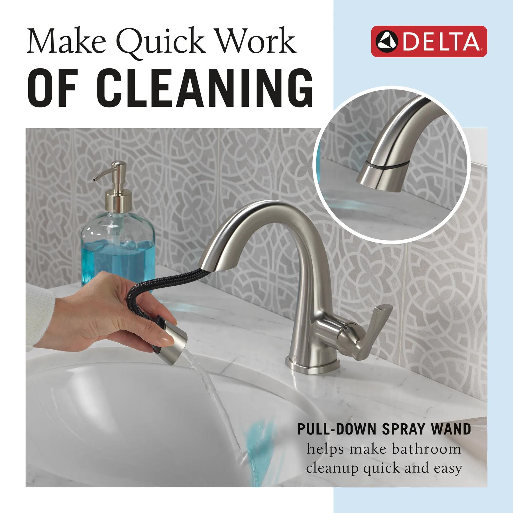 Single Handle Pull Down Bathroom Faucet (Recertified)
