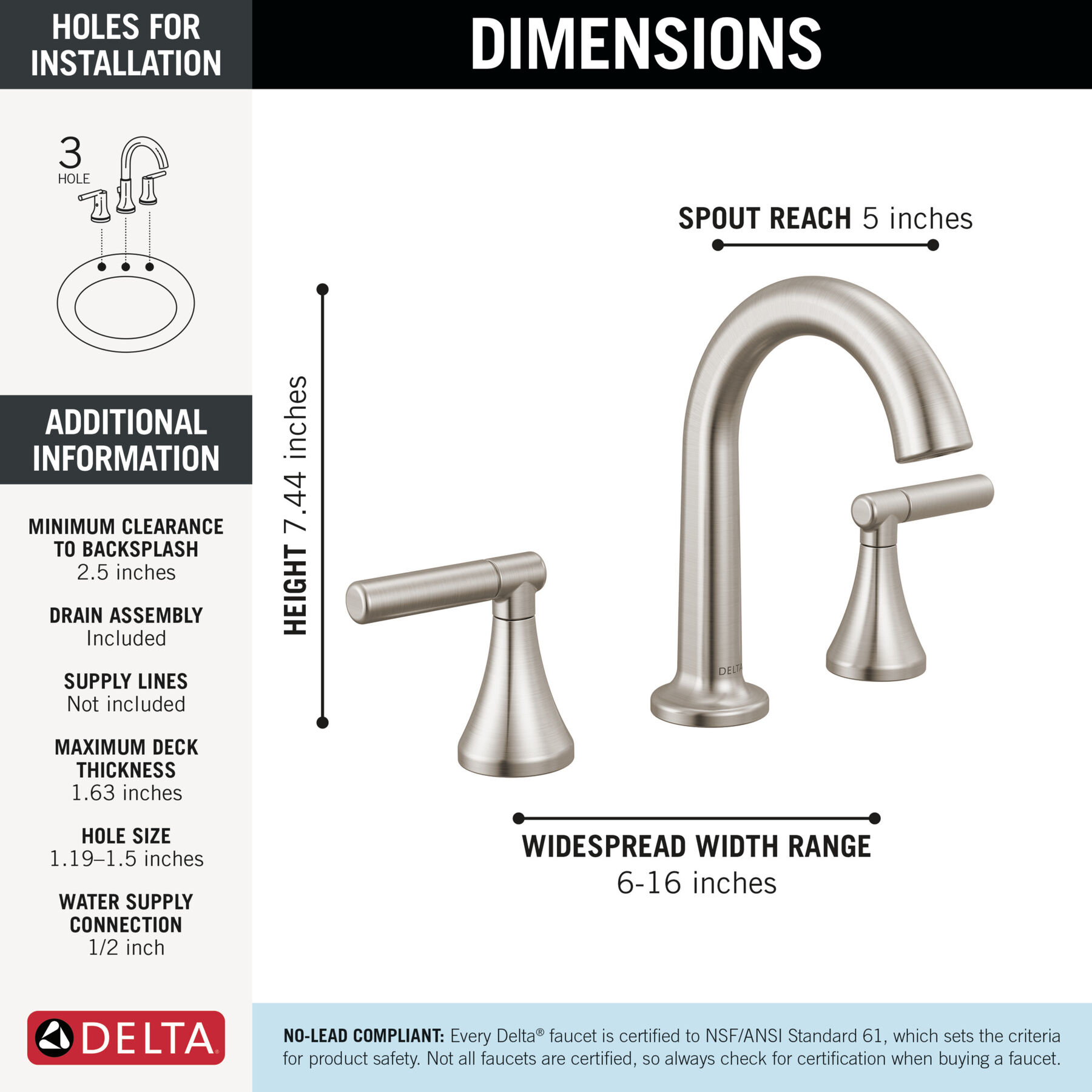 Single Handle Lavatory Faucet with 14 Series Tub Shower Trim and Rough Bundle