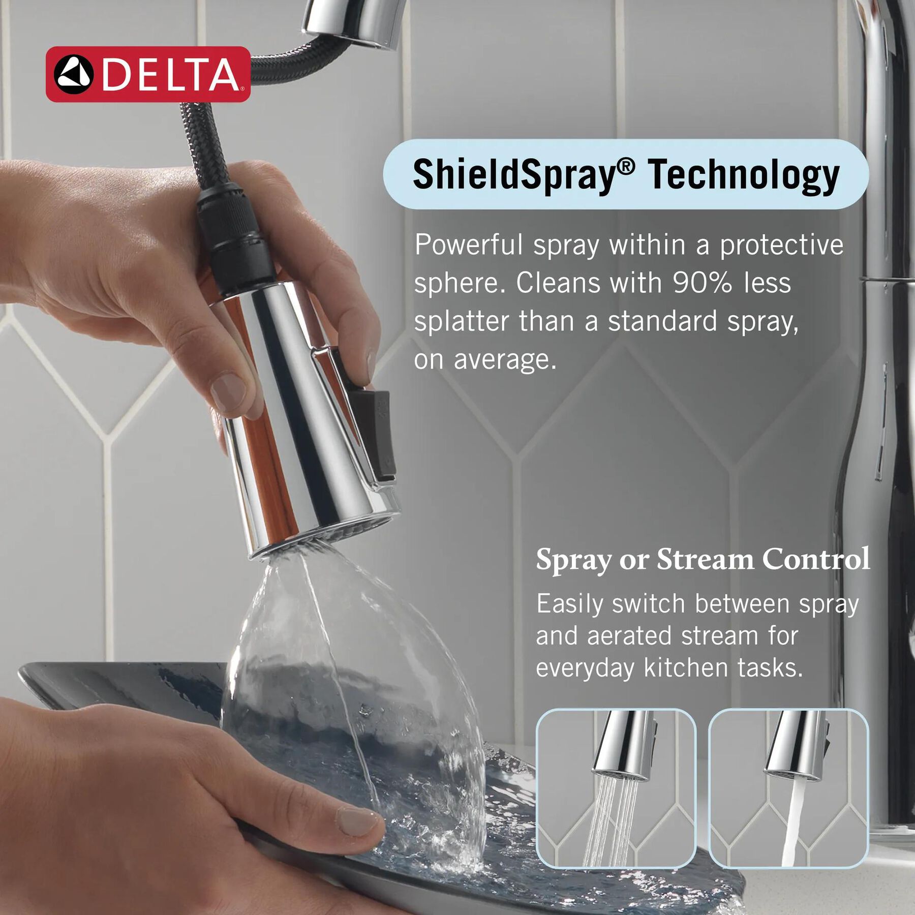 Single Handle Pull-Down Kitchen Faucet with Soap Dispenser and ShieldSpray&reg; Technology