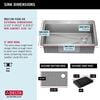 33&rdquo; Drop-In Undermount Stainless Steel Single Bowl Kitchen Sink with Accessories