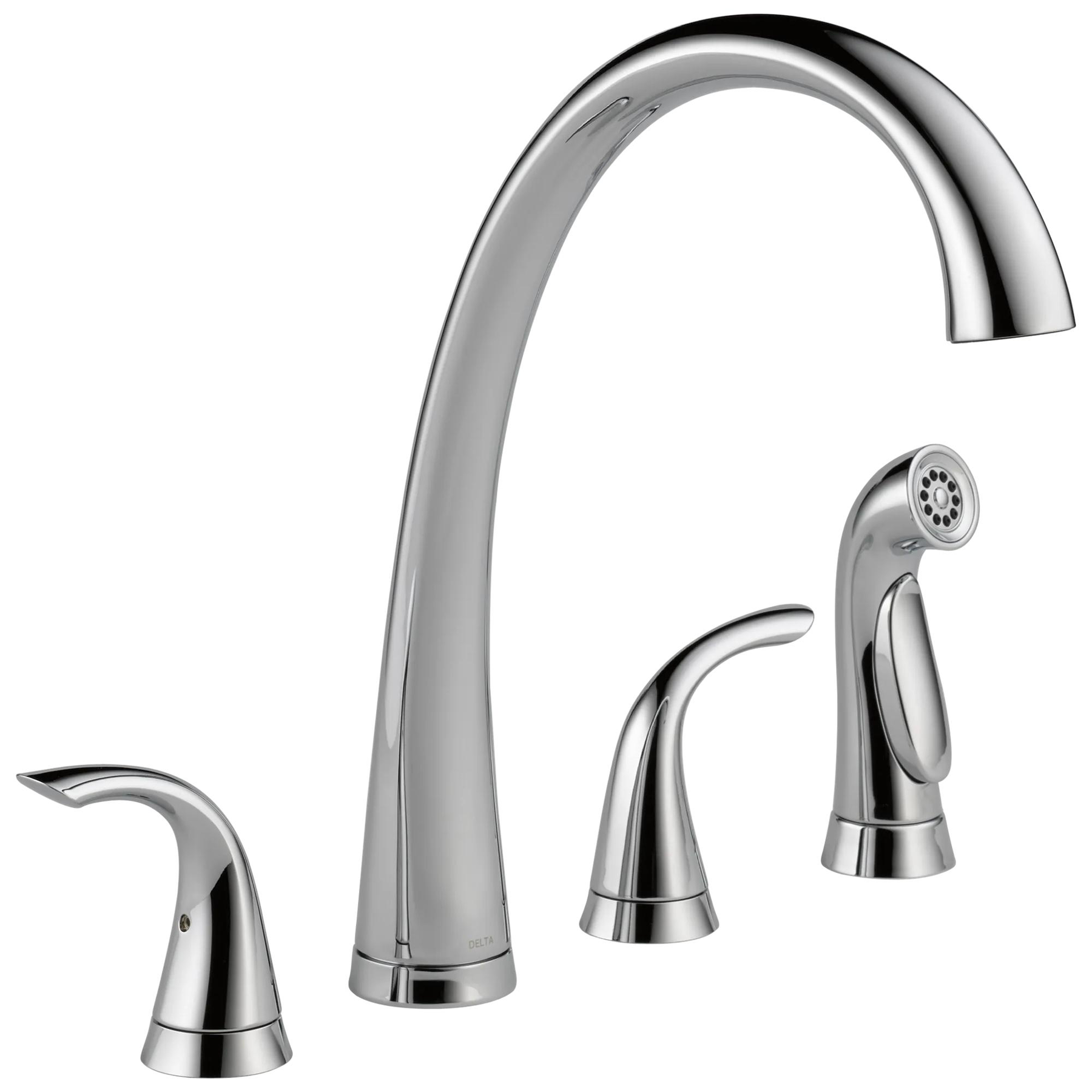 Two Handle Widespread Kitchen Faucet with Spray in Chrome 2480-DST-IN ...