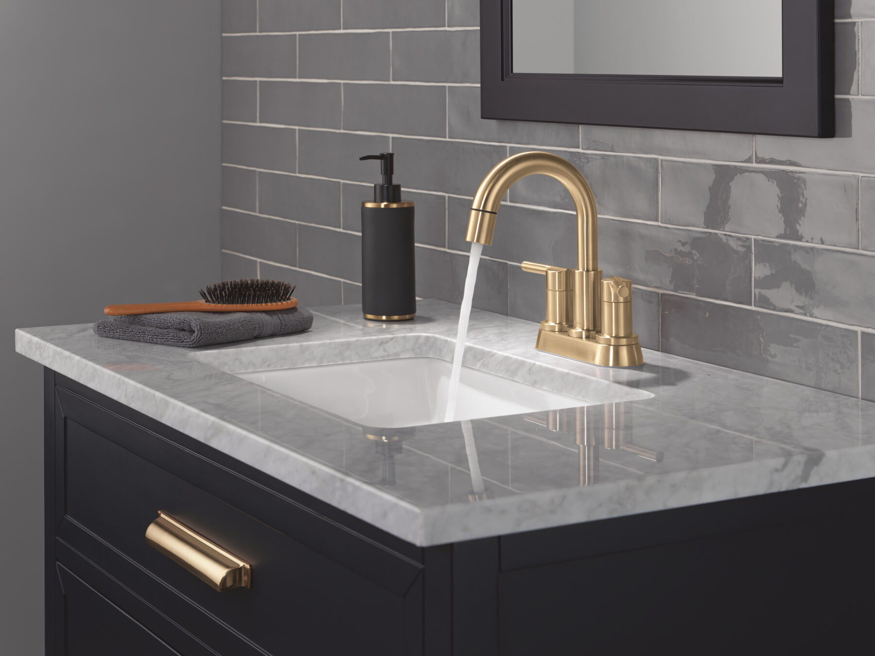 Two Handle Centerset Pull-Down Bathroom Faucet