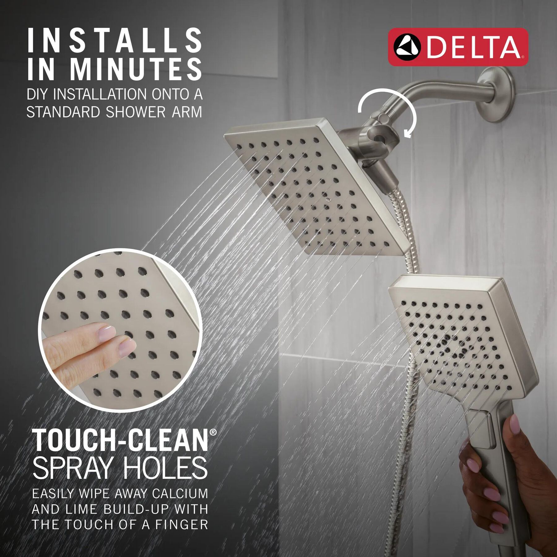 5-Setting Two-in-One Combination Shower with Additional Mount