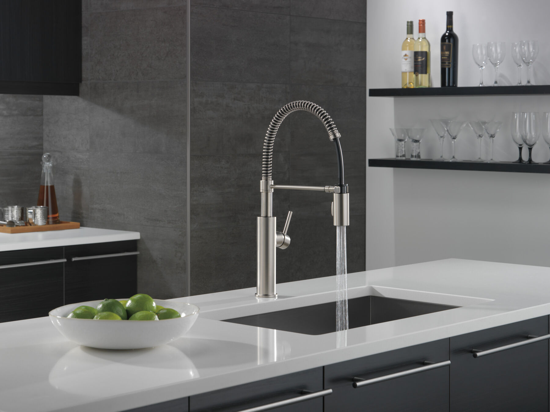 Single-Handle Pull-Down Spring Kitchen Faucet (Recertified)