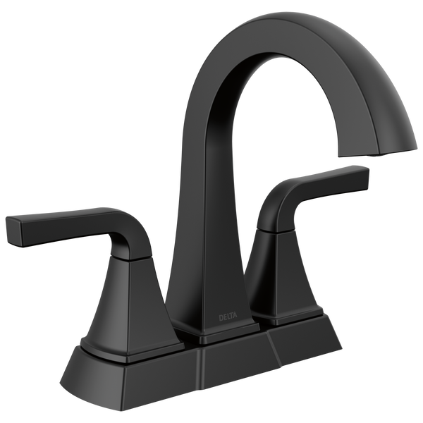 Two Handle Centerset Bathroom Faucet in Matte Black 25854LF-BL