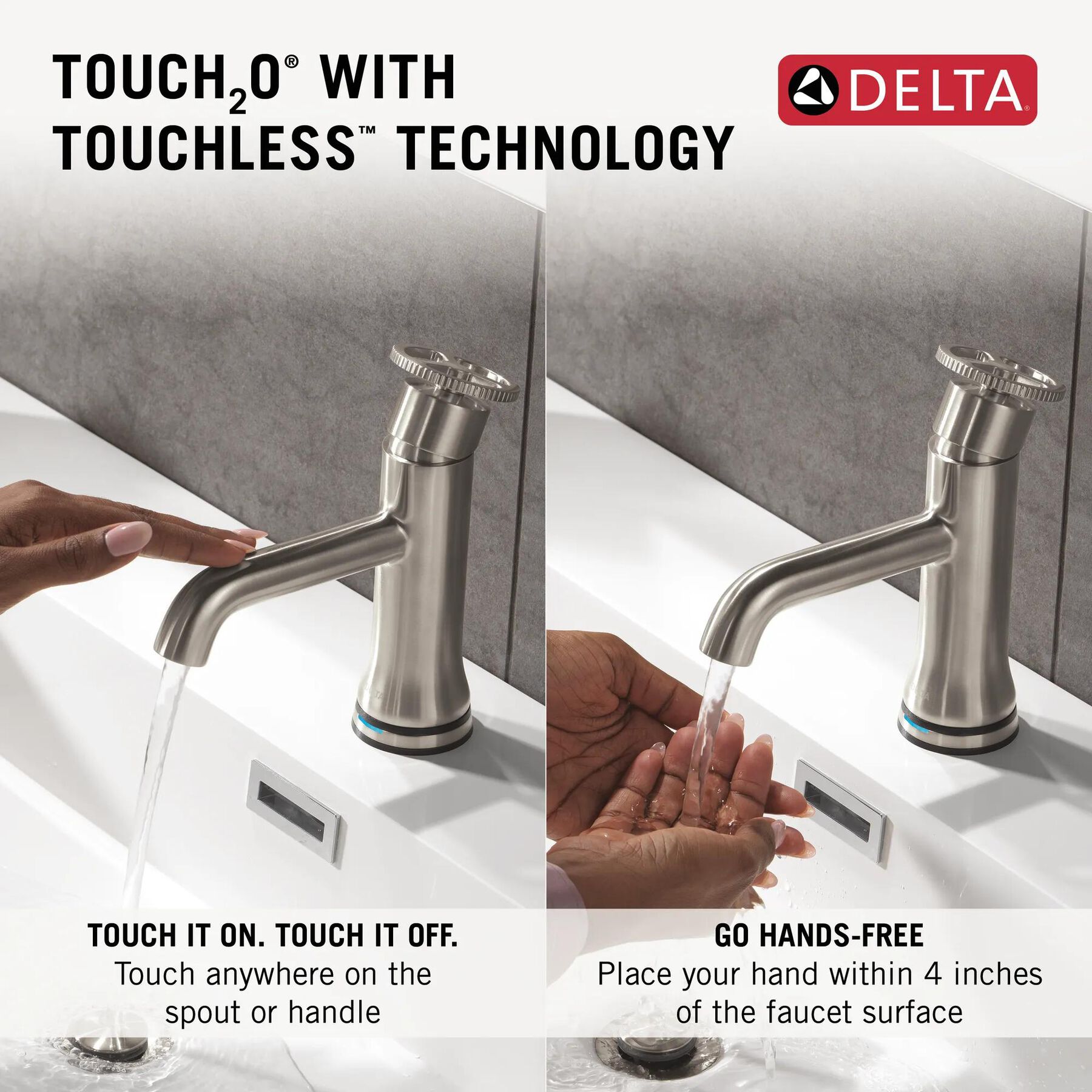 Touch2O Bathroom Faucet with Touchless Technology