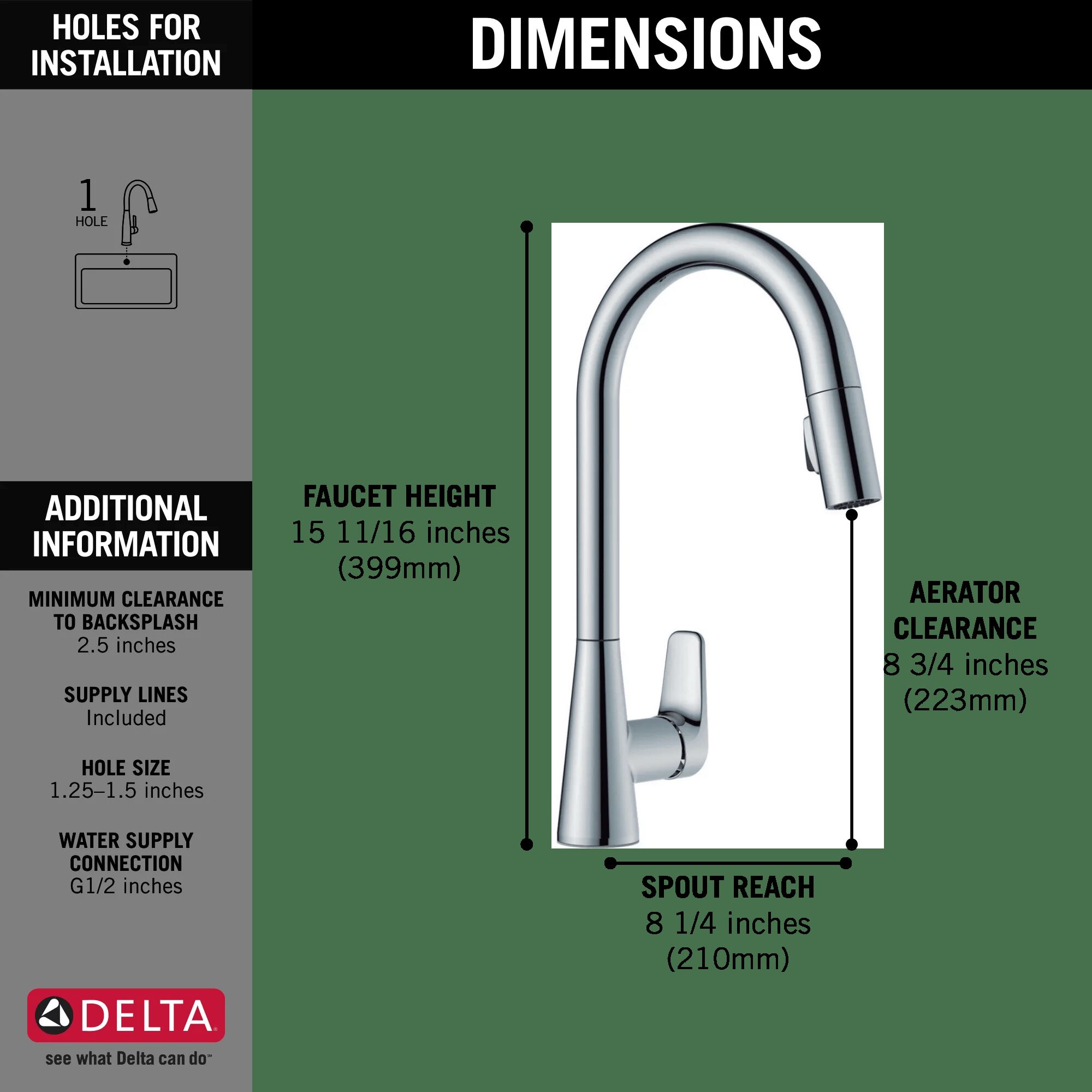 Single Handle Pull-Down Kitchen Faucet in Chrome 91355 | Delta Faucet