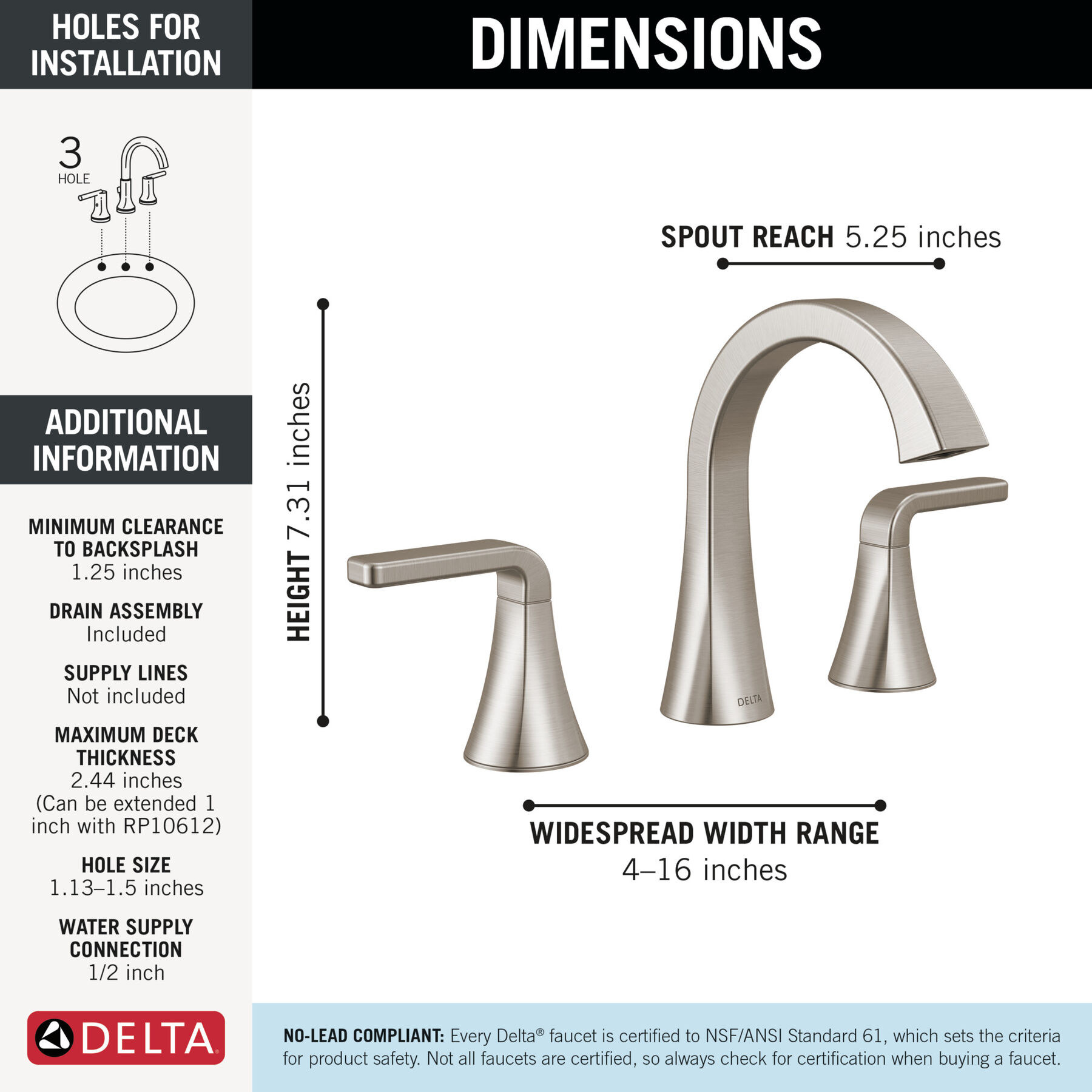 Two Handle Widespread Bathroom Faucet