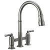 Two Handle Pull-Down Bridge Kitchen Faucet