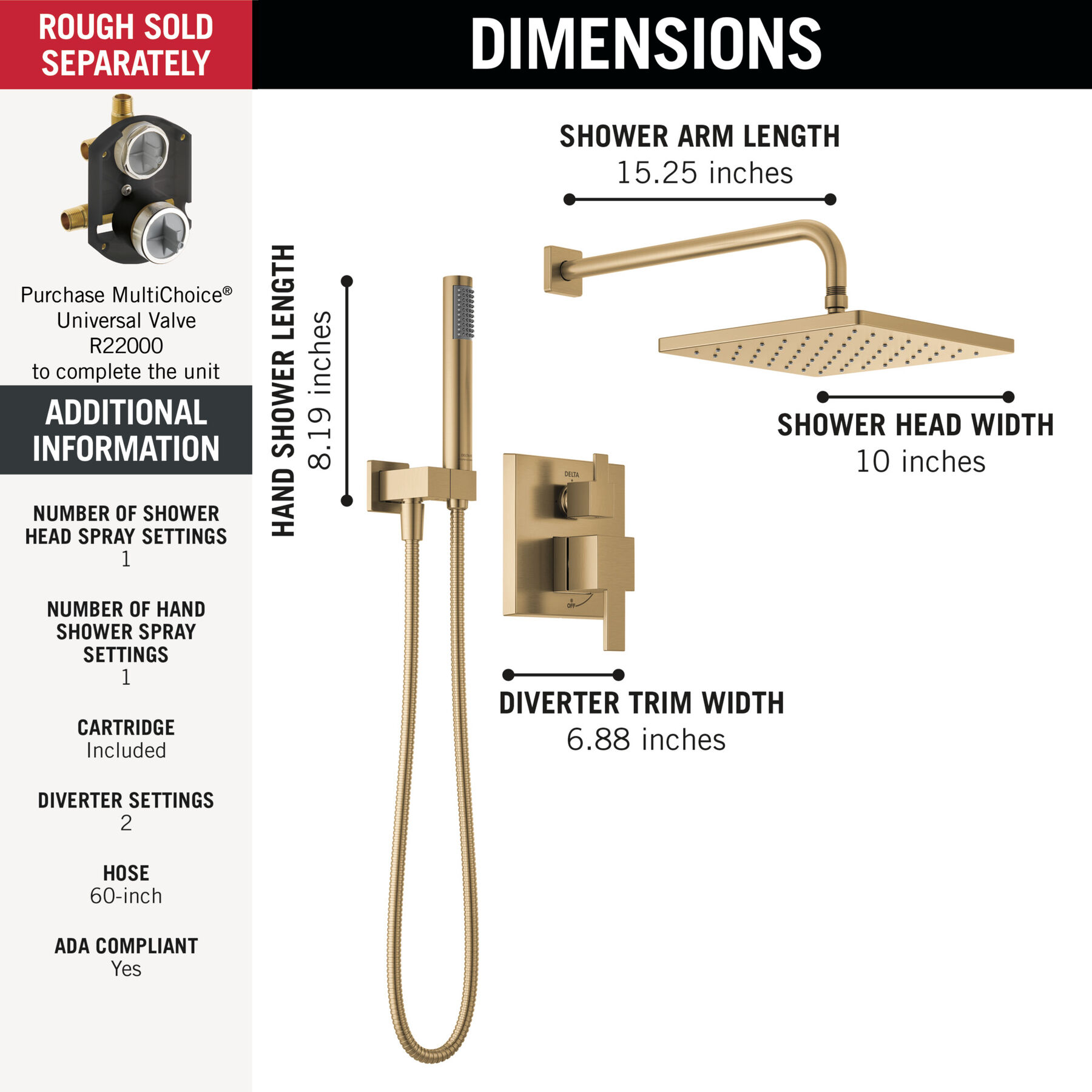 Monitor&reg; 14 Series Shower with Raincan & Hand Shower