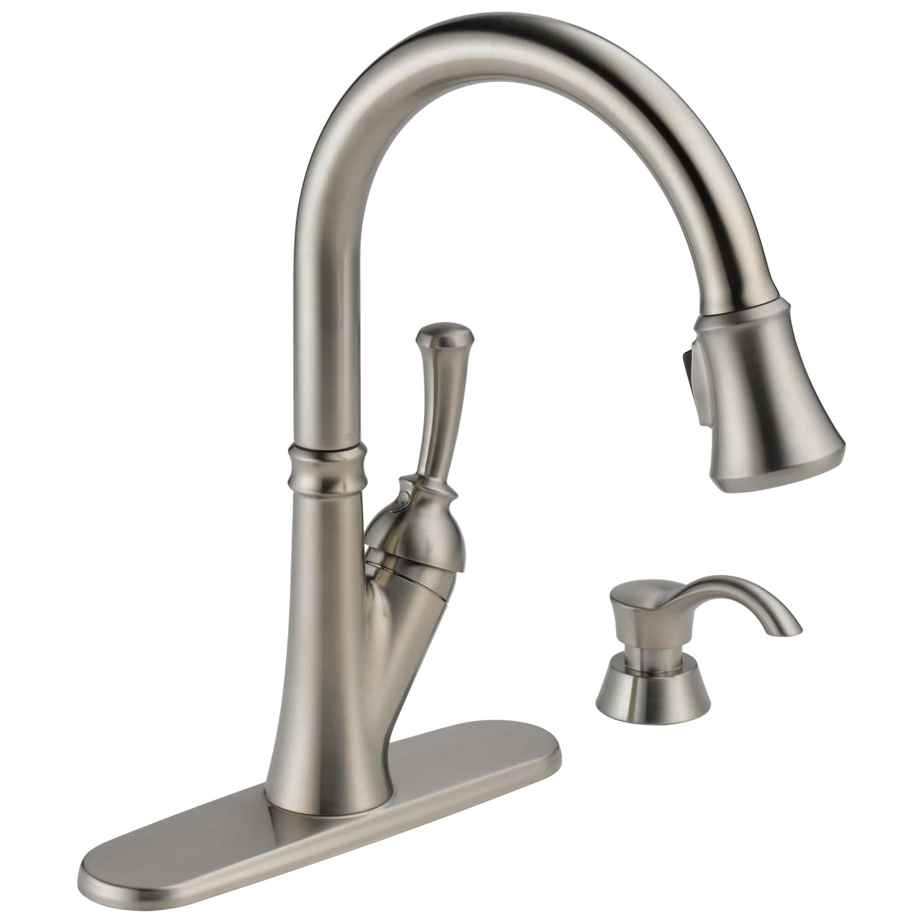 Single Handle Pull-Down Kitchen Faucet with Soap Dispenser