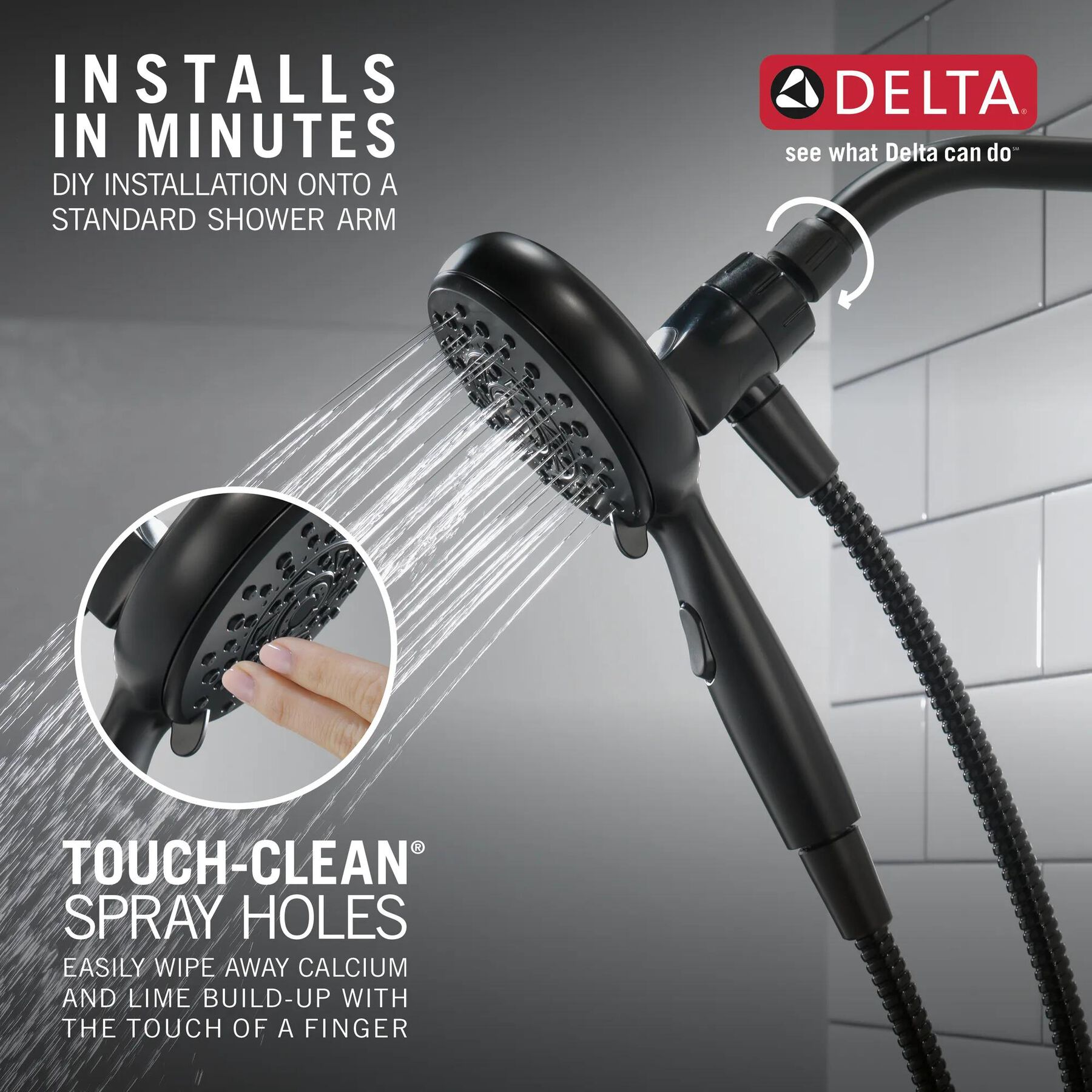 6-Setting SureDock&reg; Magnetic Hand Shower