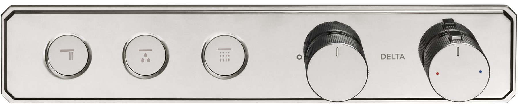 Traditional High Flow Push Button Thermostatic Trim - 3 Outlet