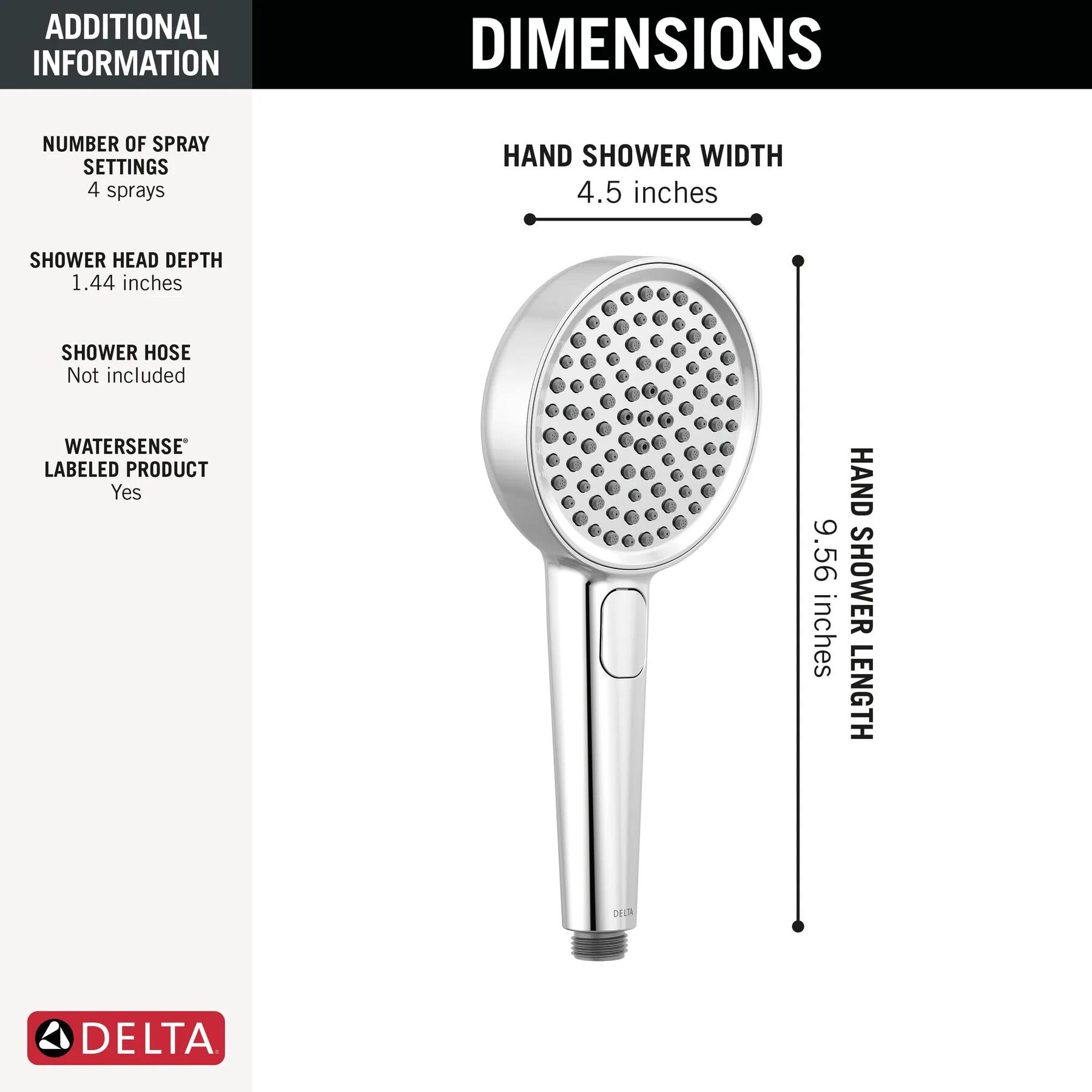 4-Setting Hand Shower with FeatherRain&trade; Spray