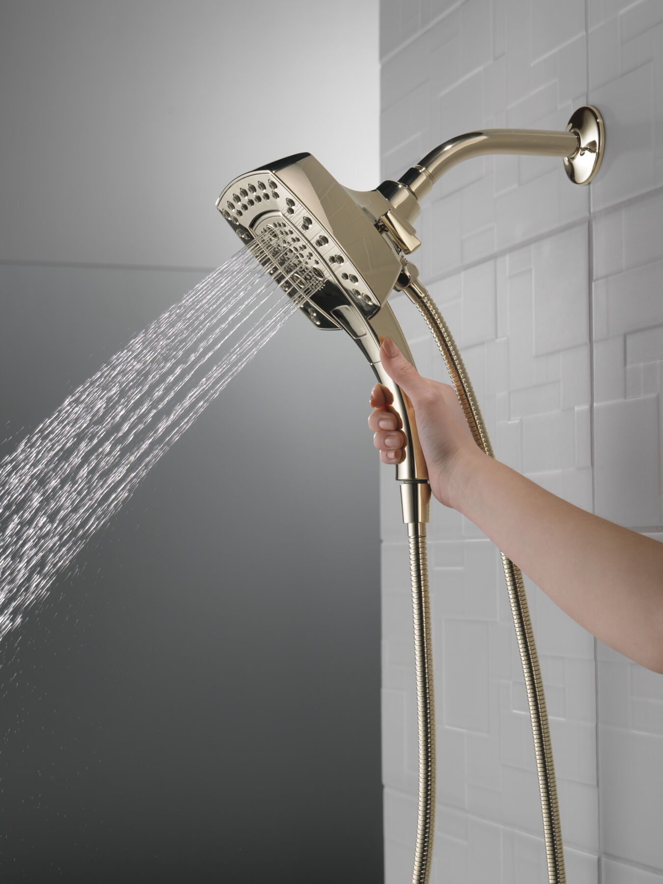 H<sub>2</sub>Okinetic&reg; In2ition&reg; 5-Setting Two-in-One Shower