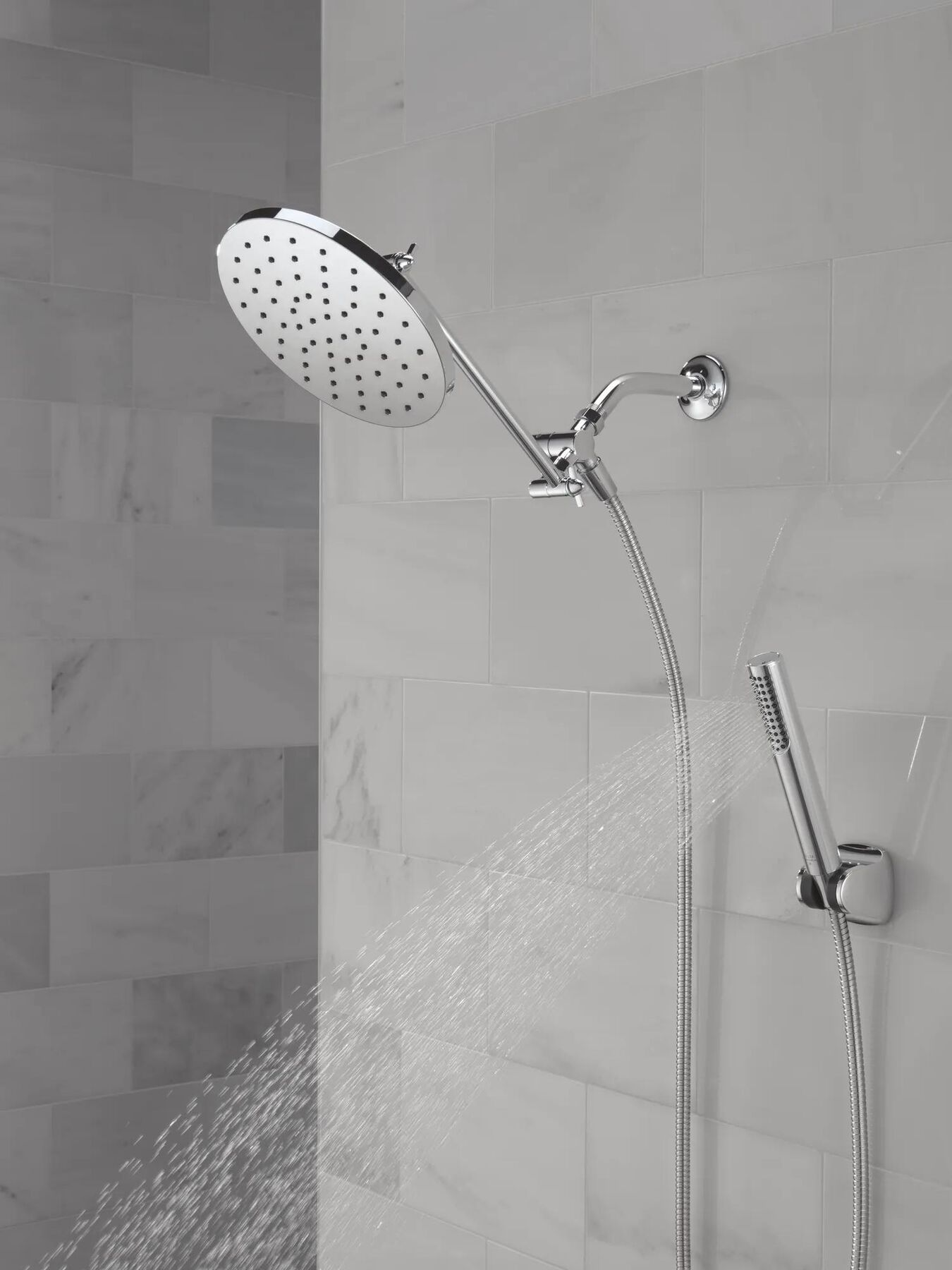 Adjustable Raincan Shower Head with Hand Shower