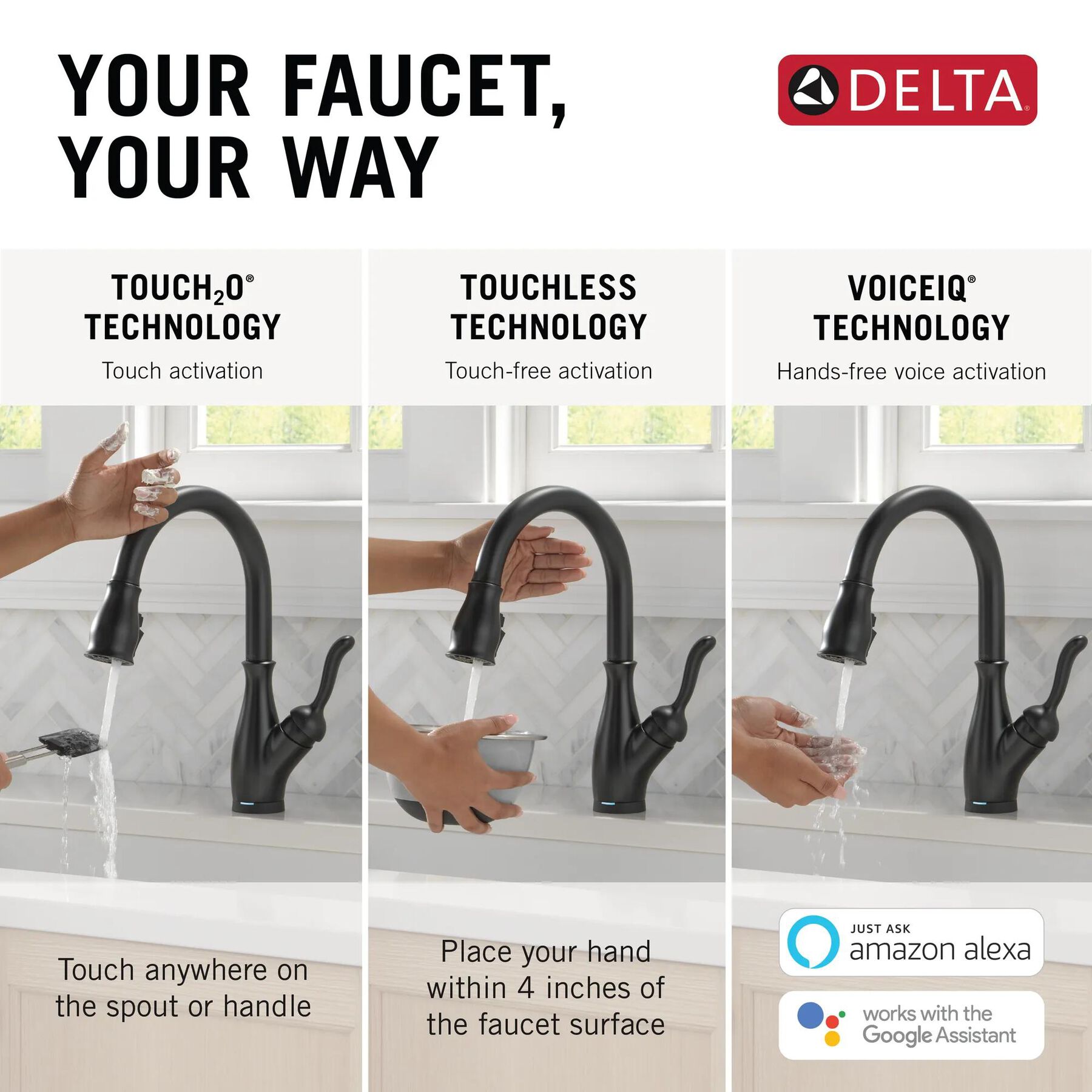 VoiceIQ&reg; Kitchen Faucet with Touch<sub>2</sub>O&reg; Technology with Touchless Technology