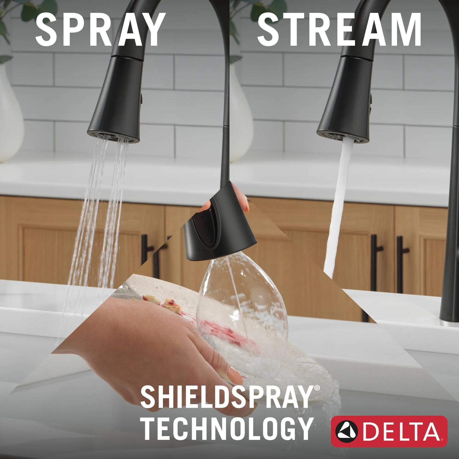 Single Handle Pull-Down Kitchen Faucet with Soap Dispenser and ShieldSpray&reg; Technology