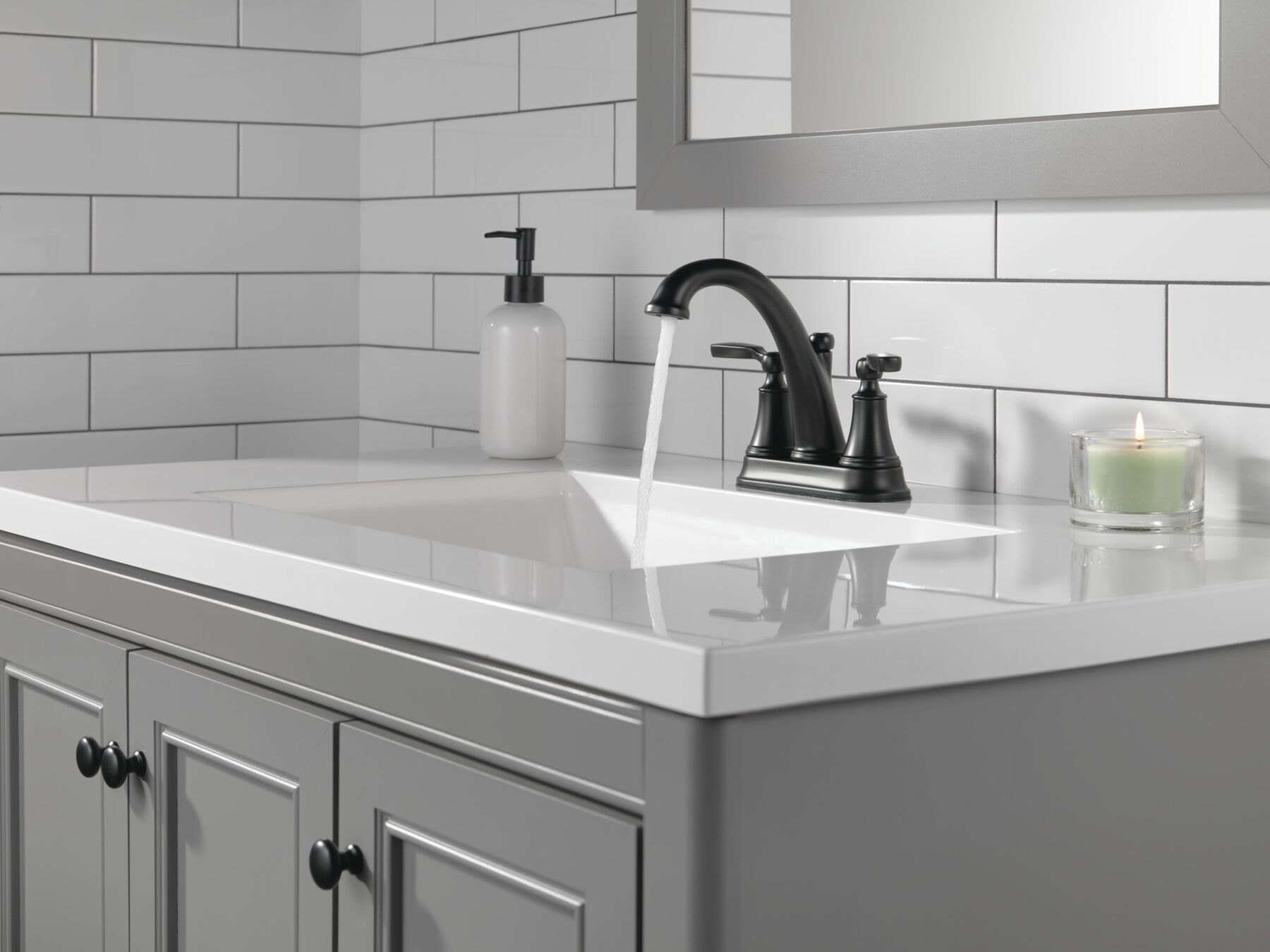 Two Handle Centerset Bathroom Faucet (Recertified)