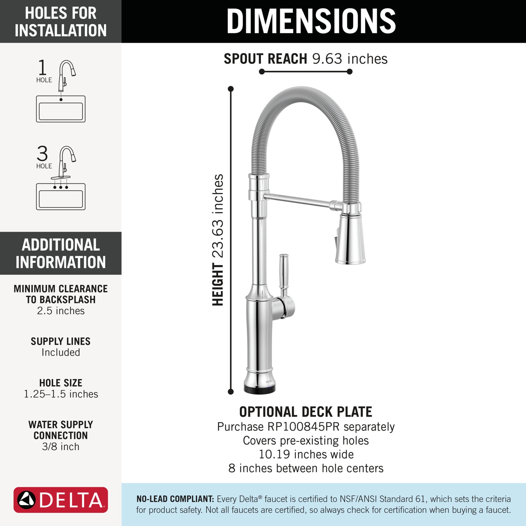 Touch2O&reg; Technology Kitchen Faucet with Touchless Technology
