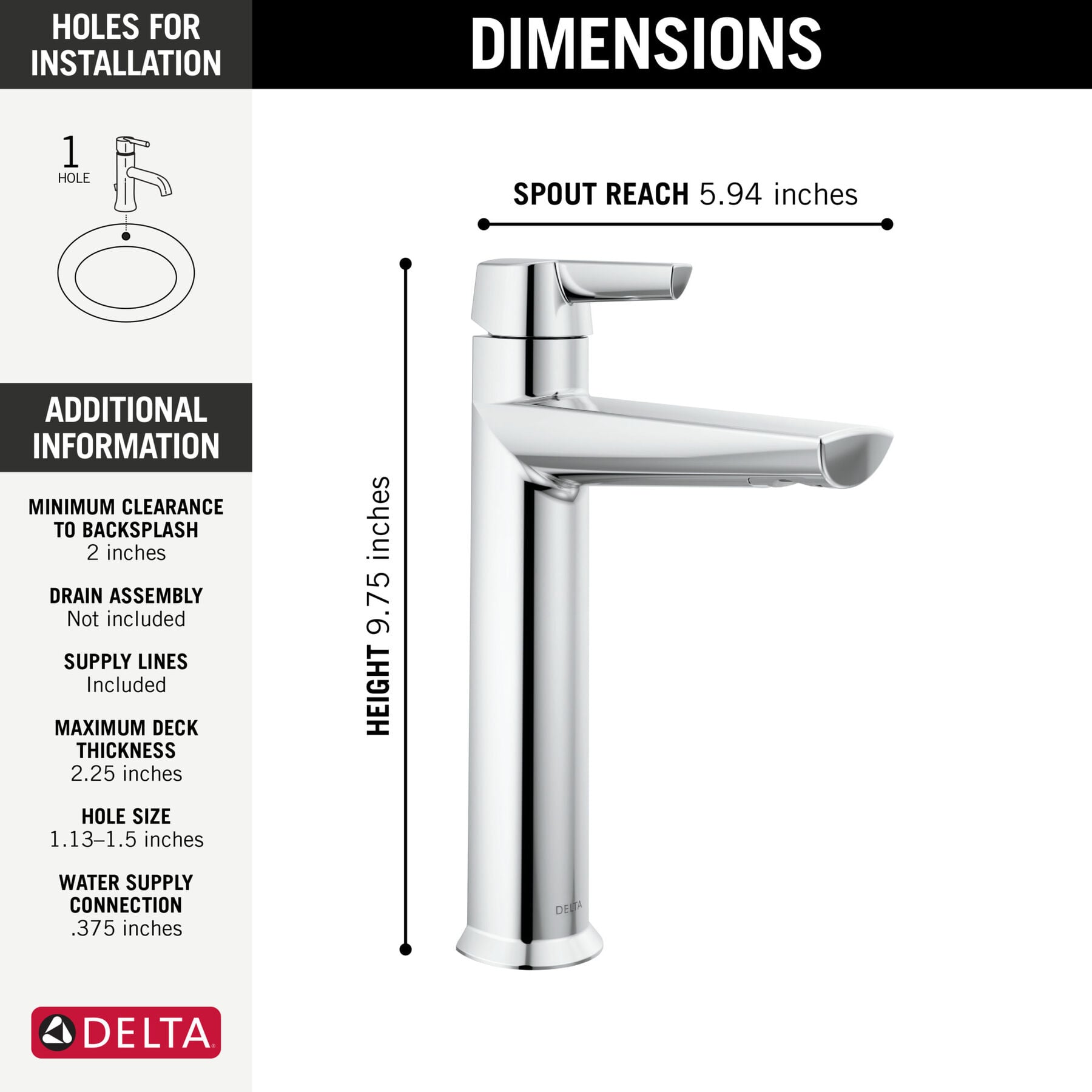Single Handle Mid-Height Bathroom Faucet