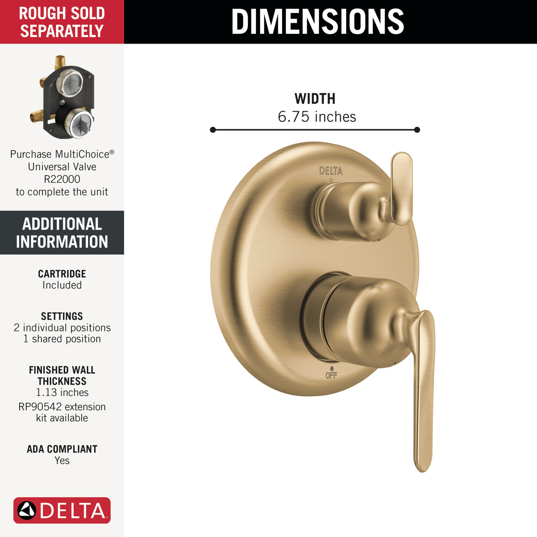 14 Series 3-Setting Integrated Diverter Trim