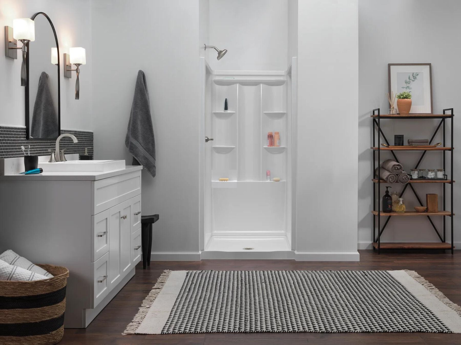 36x36 Alcove Shower Base and Wall Set Bundle