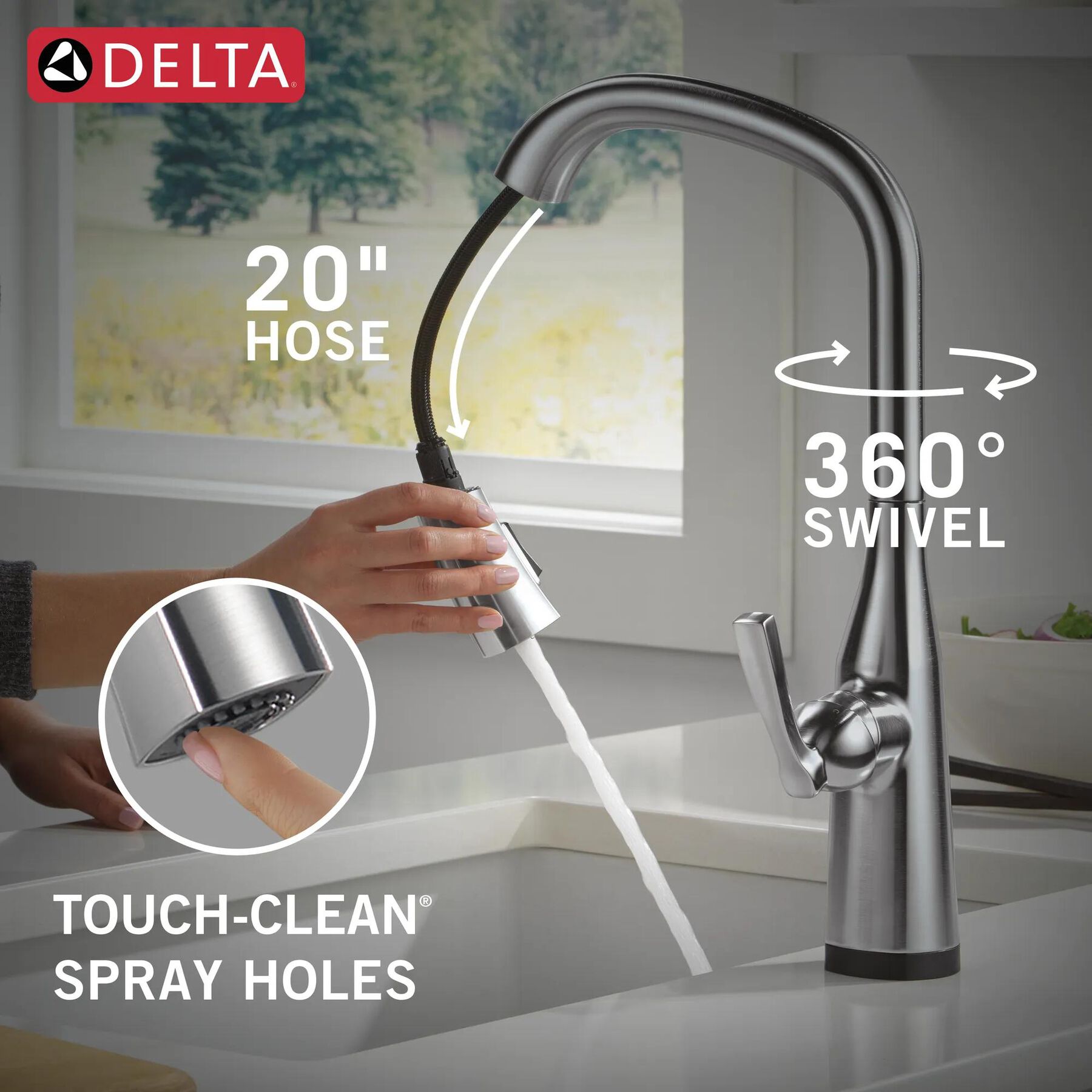 VoiceIQ&reg; Single Handle Pull-Down Faucet with Touch<sub>2</sub>O&reg; Technology