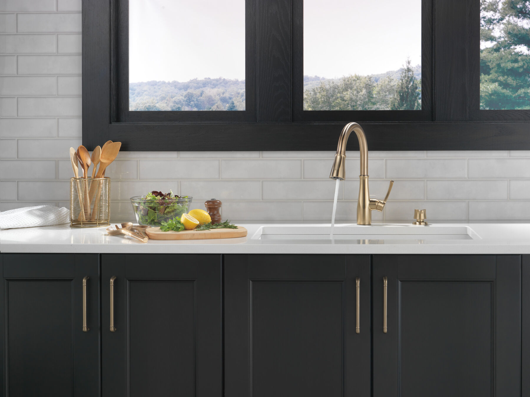 Single Handle Pull-Down Kitchen Faucet with Soap Dispenser and ShieldSpray &reg; Technology (Recertified)