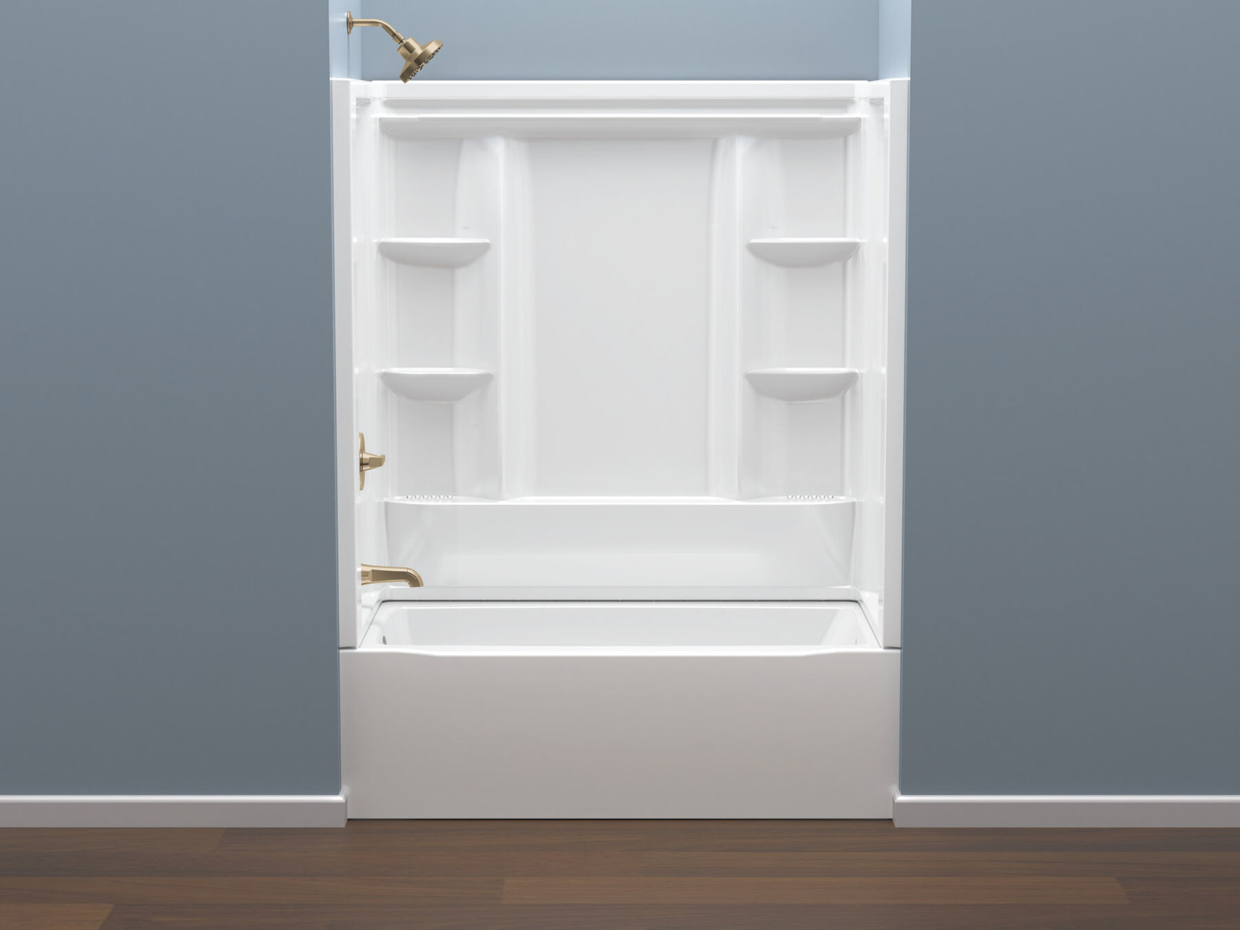 60x32 Alcove Bathtub Bundle with Trim, Drain and Overflow - Left Drain