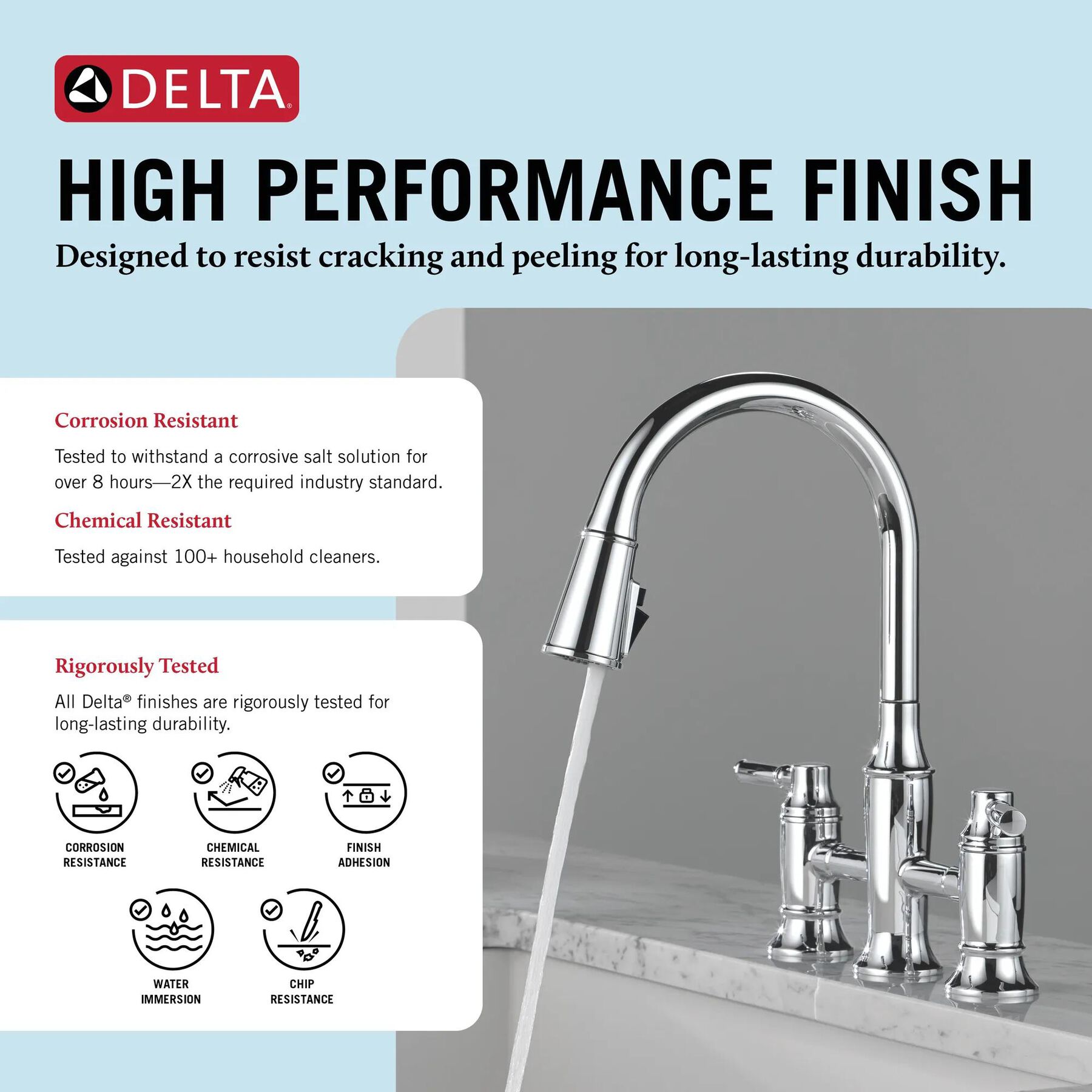 Two Handle Pull-Down Bridge Kitchen Faucet