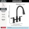 Two Handle Pull-Down Bridge Kitchen Faucet (Recertified)