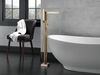 Single Handle Floor Mount Tub Filler Trim with Hand Shower