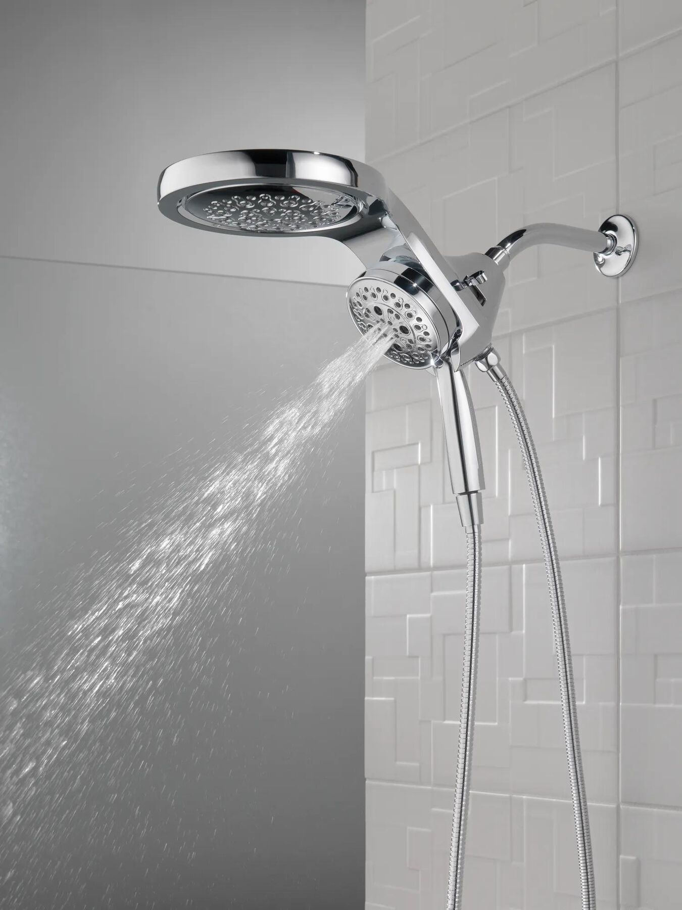 HydroRain&reg; H2Okinetic&reg; 5-Setting Two-in-One Shower Head (Recertified)