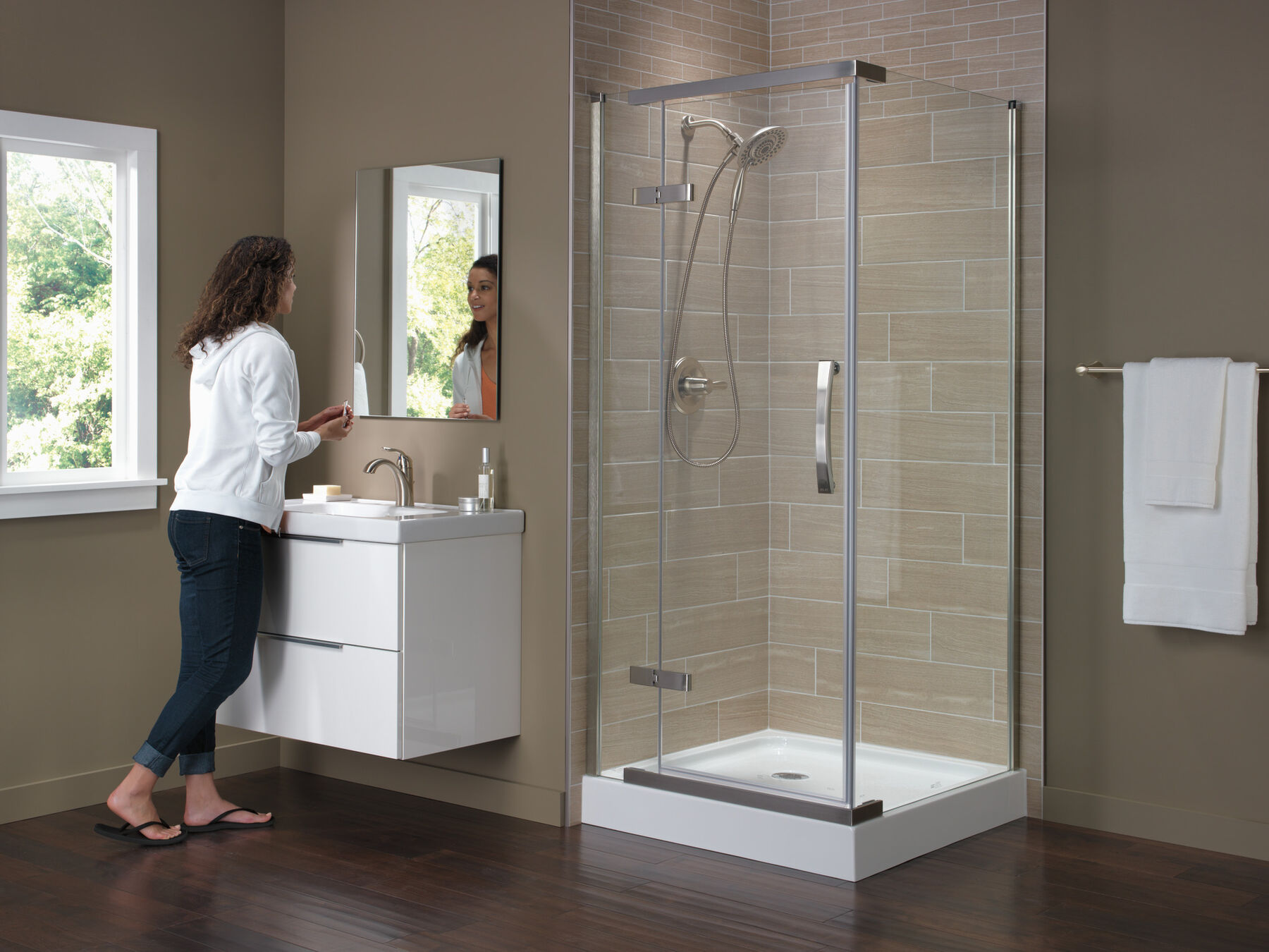 36" x 36" Frameless Shower Enclosure
