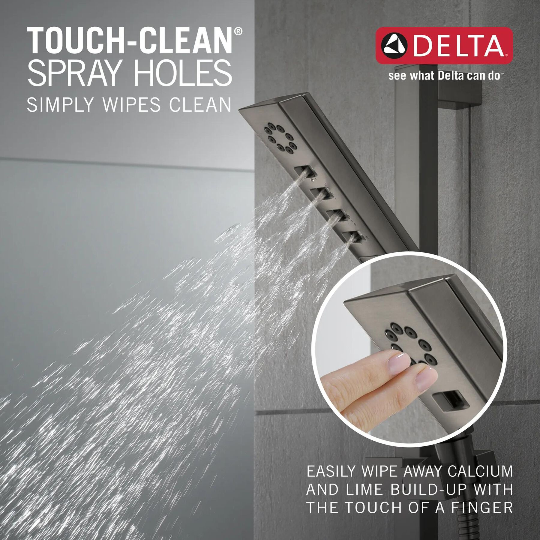 H<sub>2</sub>Okinetic&reg; 3-Setting Slide Bar Hand Shower