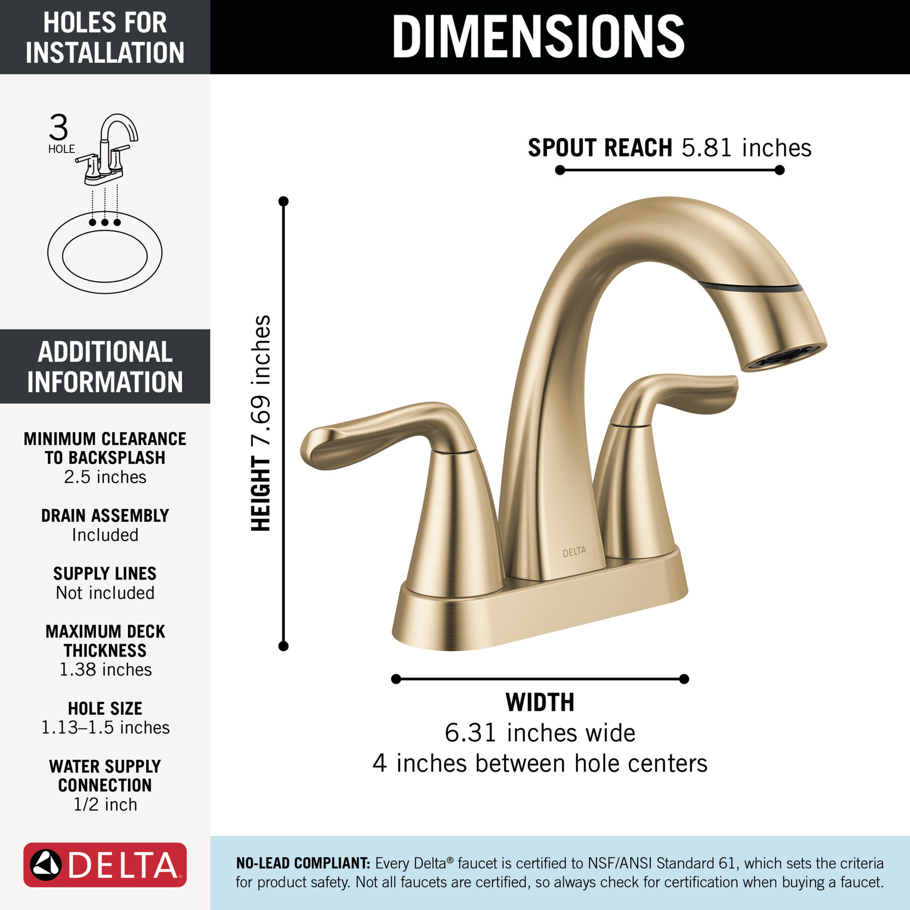 Two Handle Centerset Pull-Down Bathroom Faucet