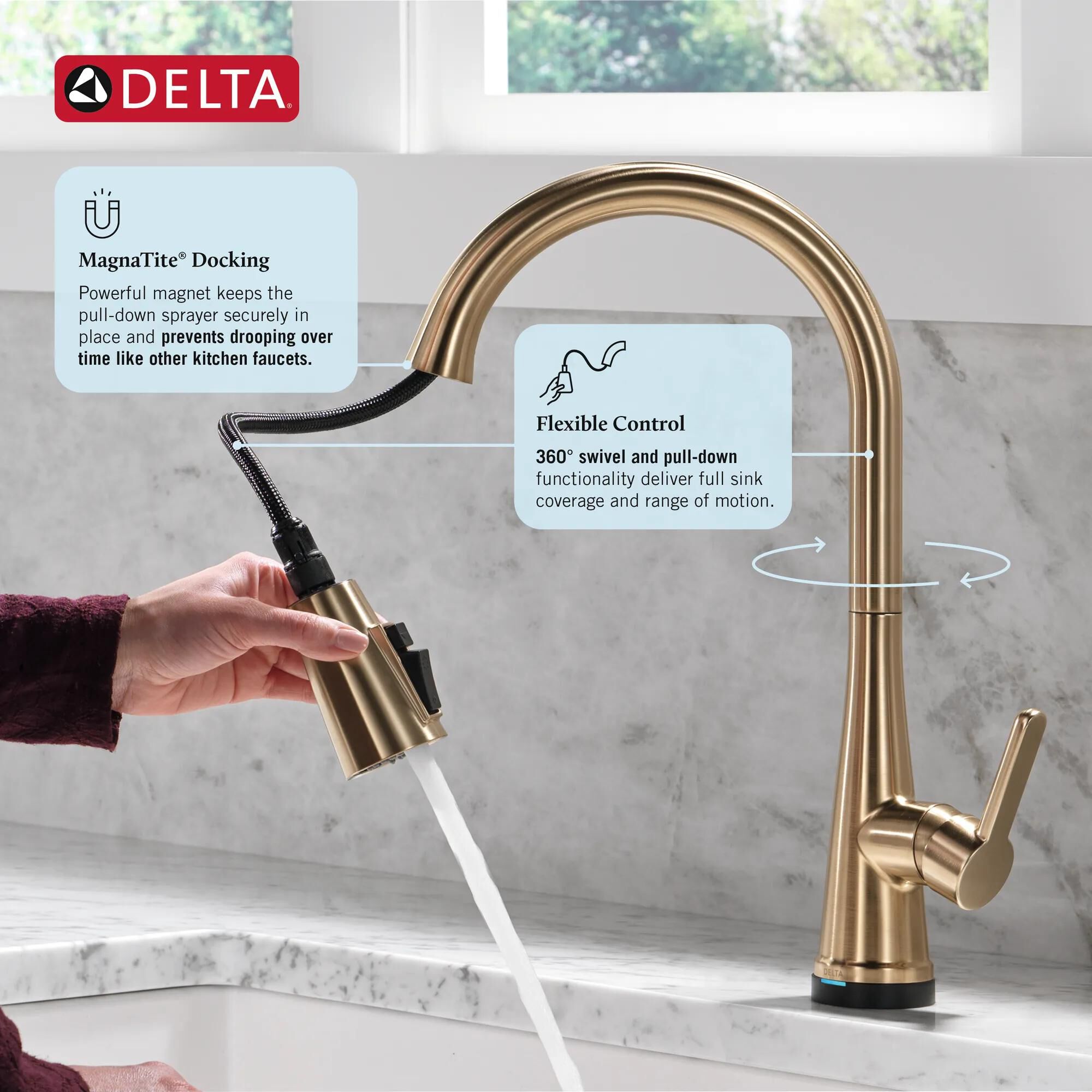 Single Handle Pull-Down Touch2O® Technology Kitchen Faucet with
