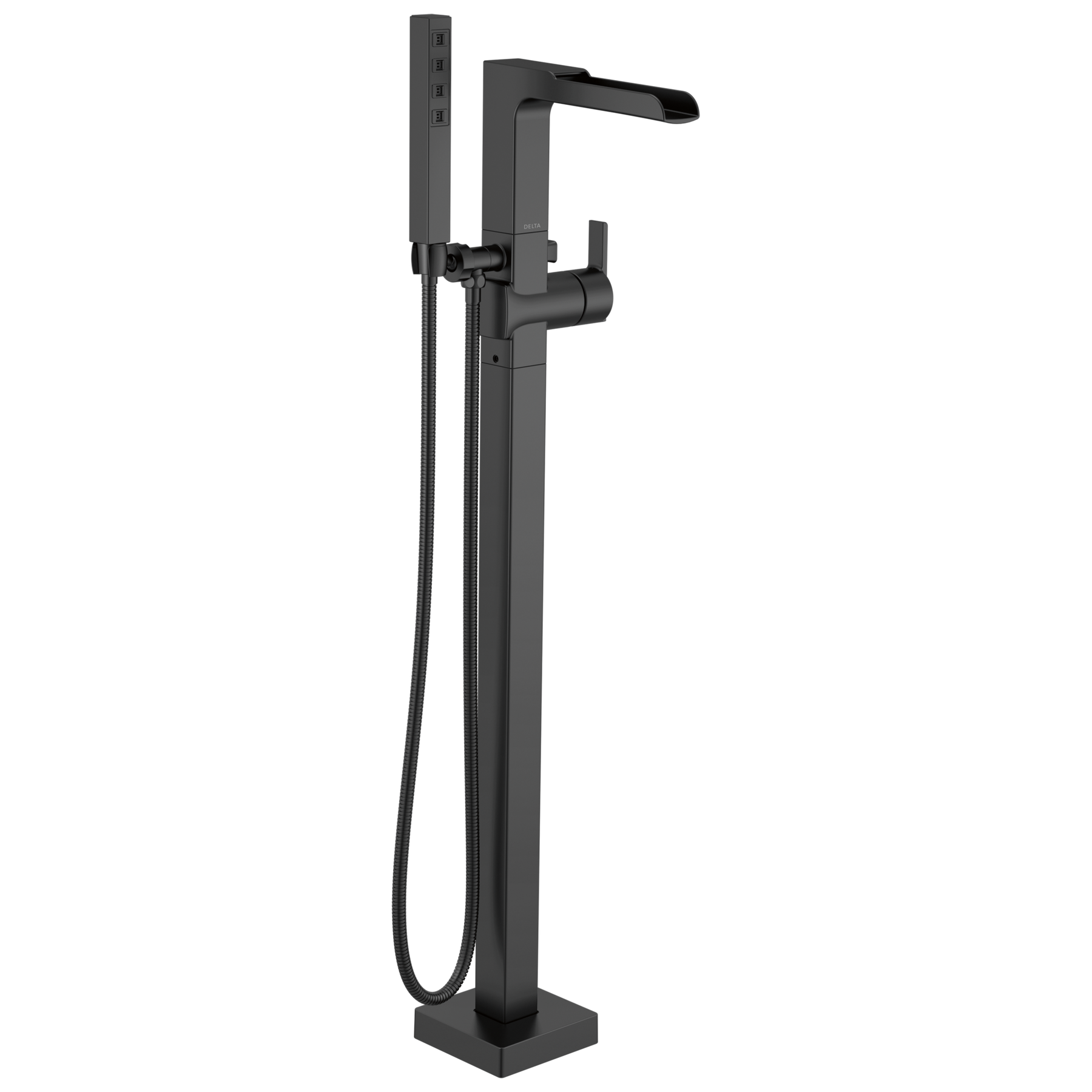 Single Handle Floor Mount Channel Spout Tub Filler Trim with Hand Shower